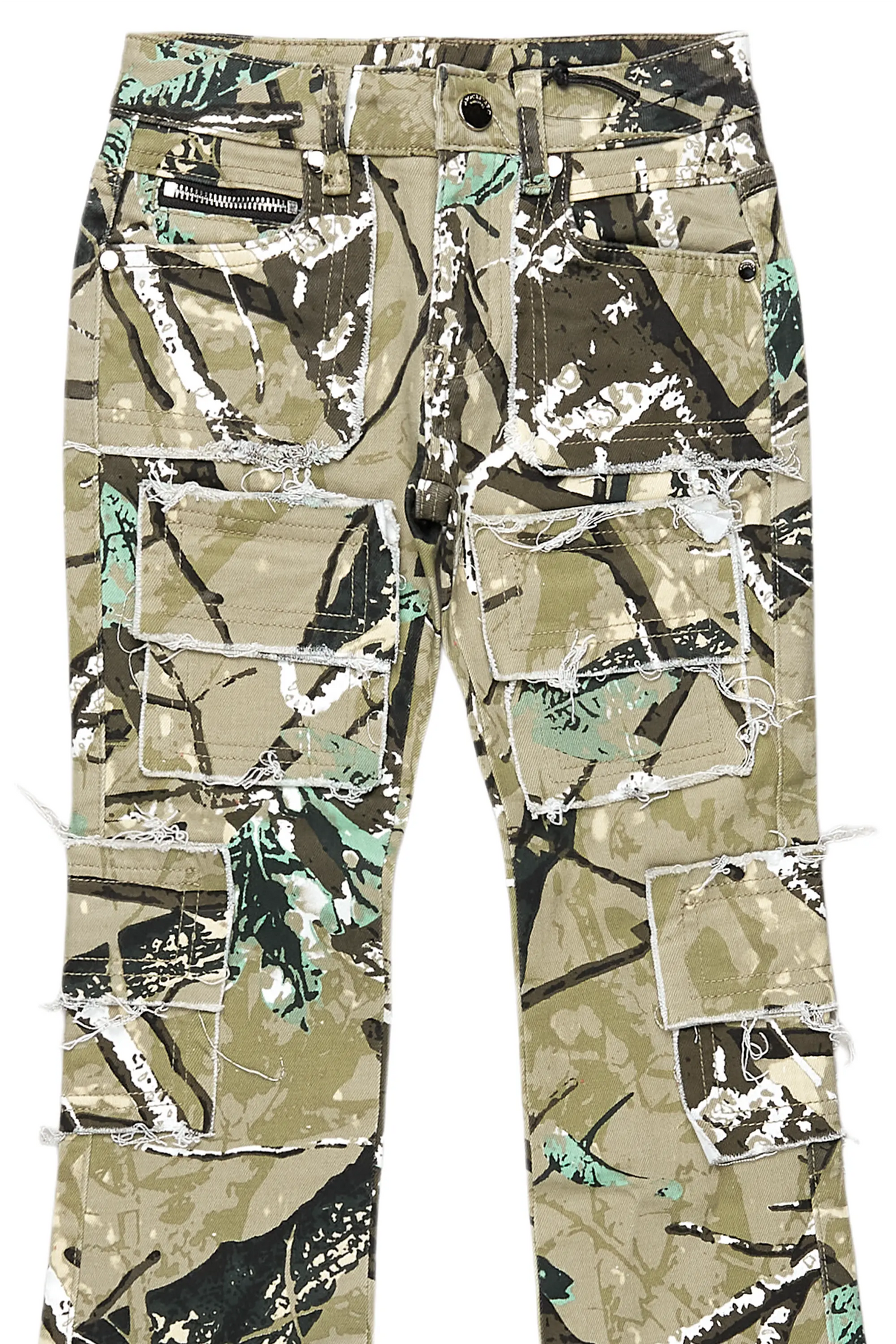 Boys Adril Tree Camo Skinny Fit Cargo Jean