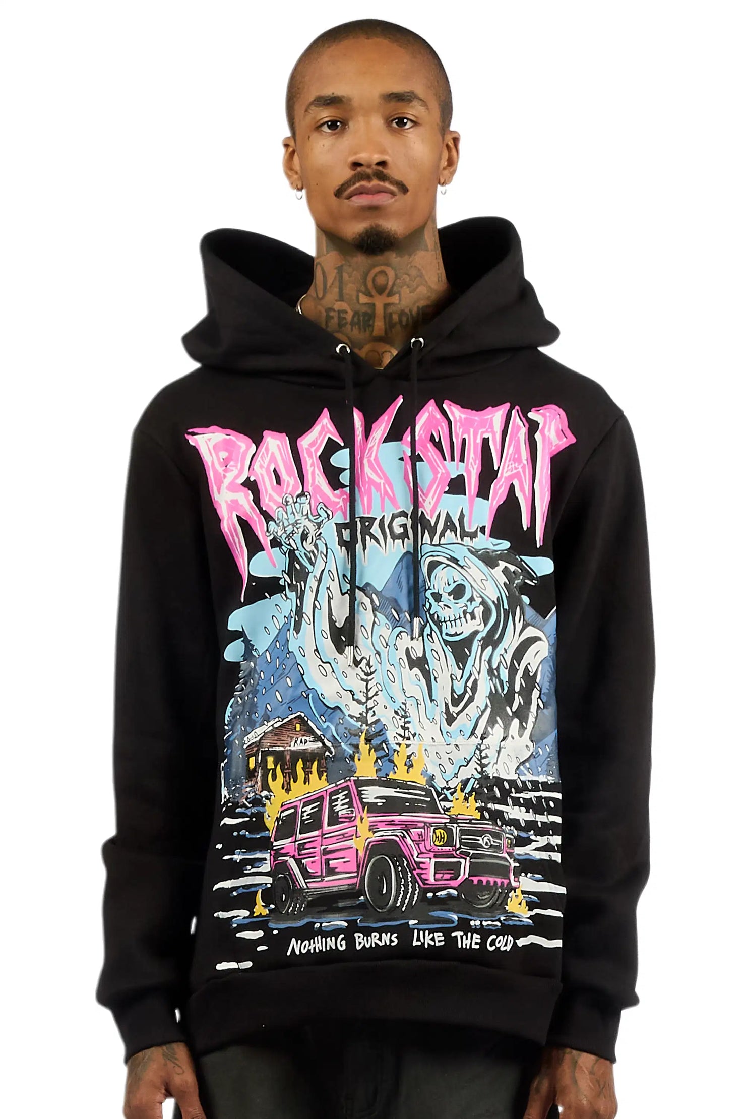 Kip Black Graphic Relaxed Hoodie