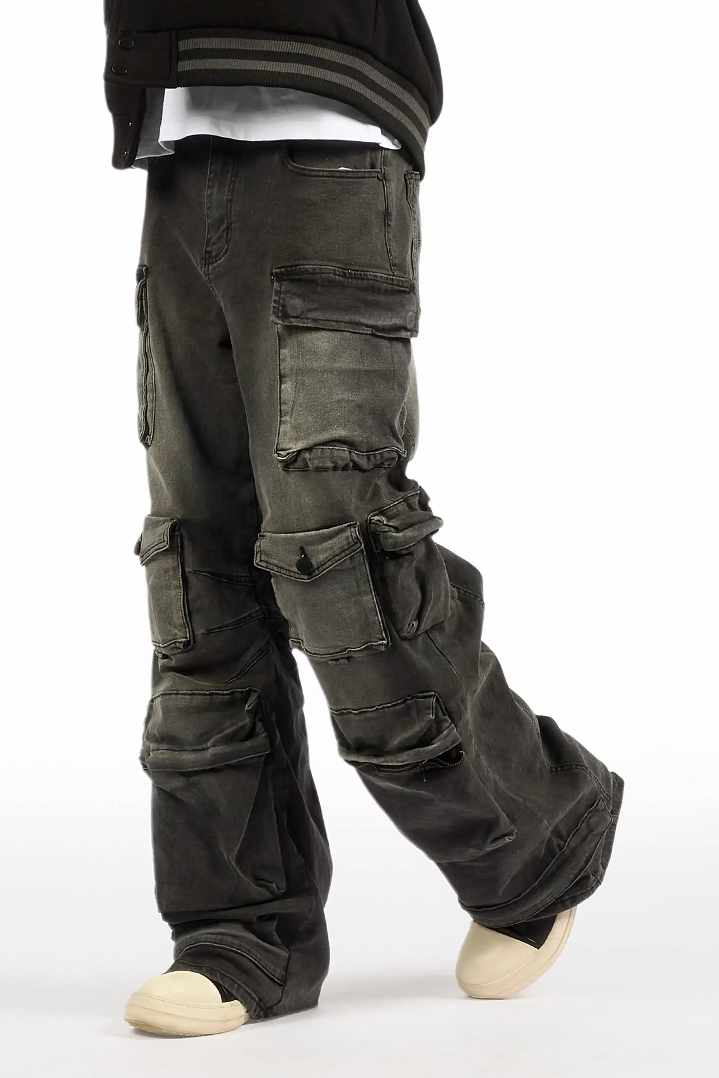 Mahesh Dark Grey Baggy Cargo Jean