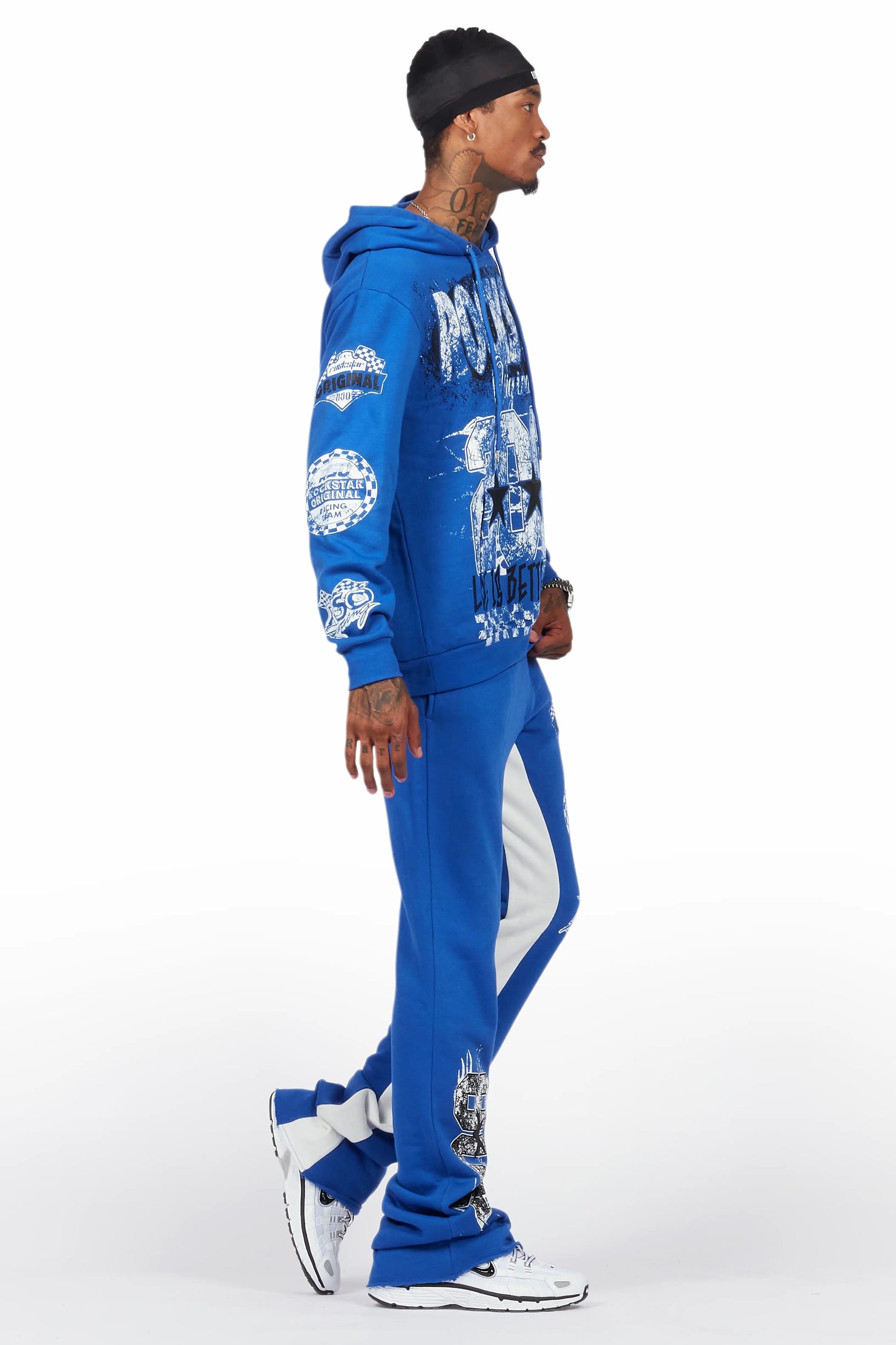 Racing Grung Royal Blue Hoodie/Baggy Track Pant Set
