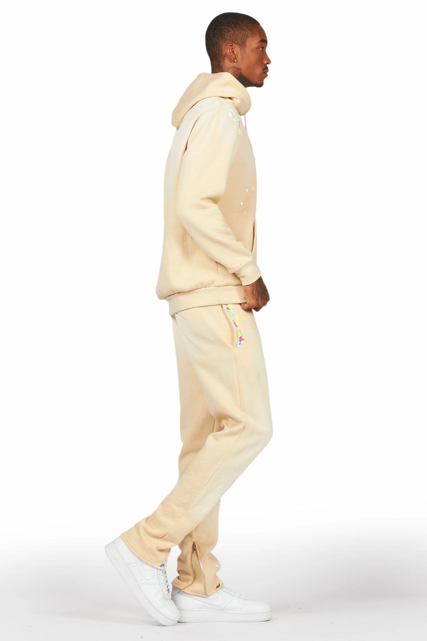 Rockstar Art Dist. Beige Slim Fit Track Set