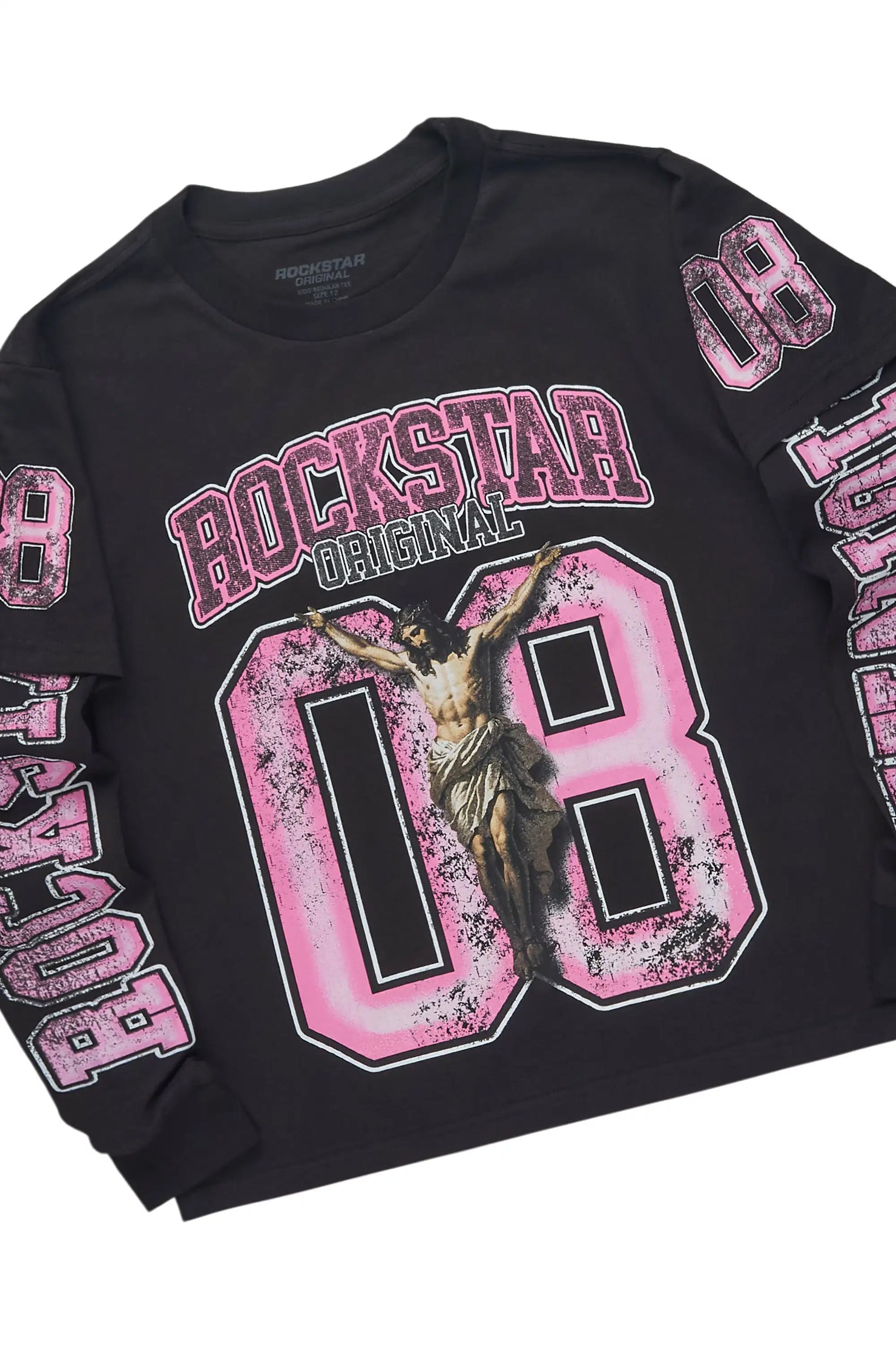 Boys Fields Black Double Layer L/S & Laban Black Bleach Stacked Jean Set