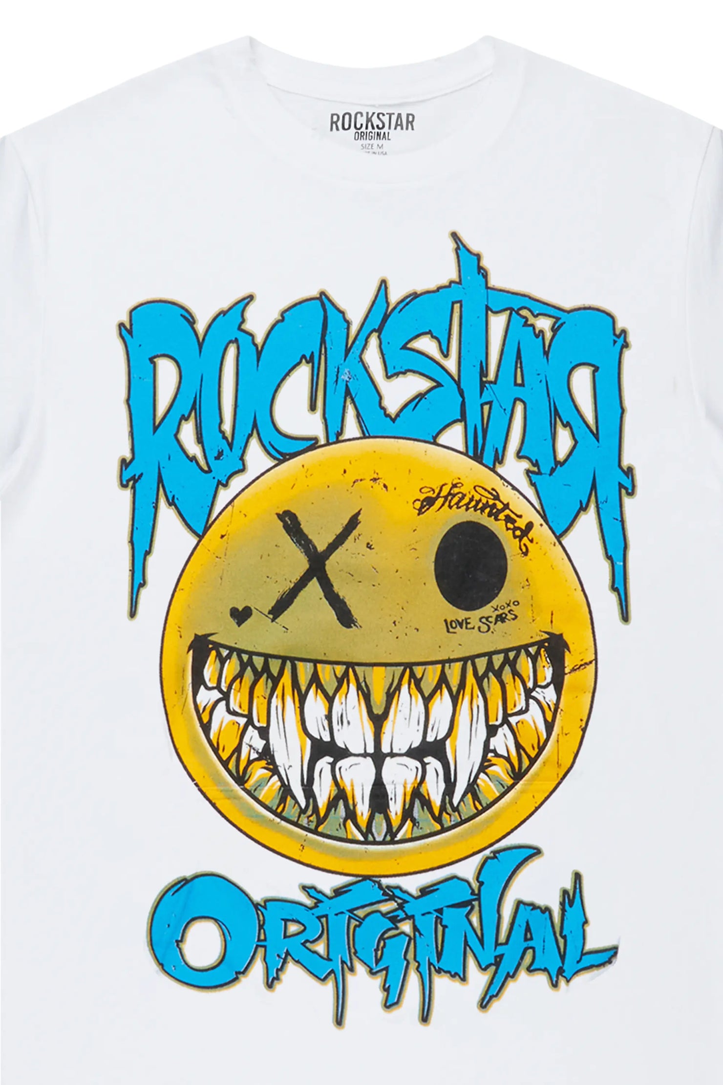 Fraust White/Blue Graphic T-Shirt