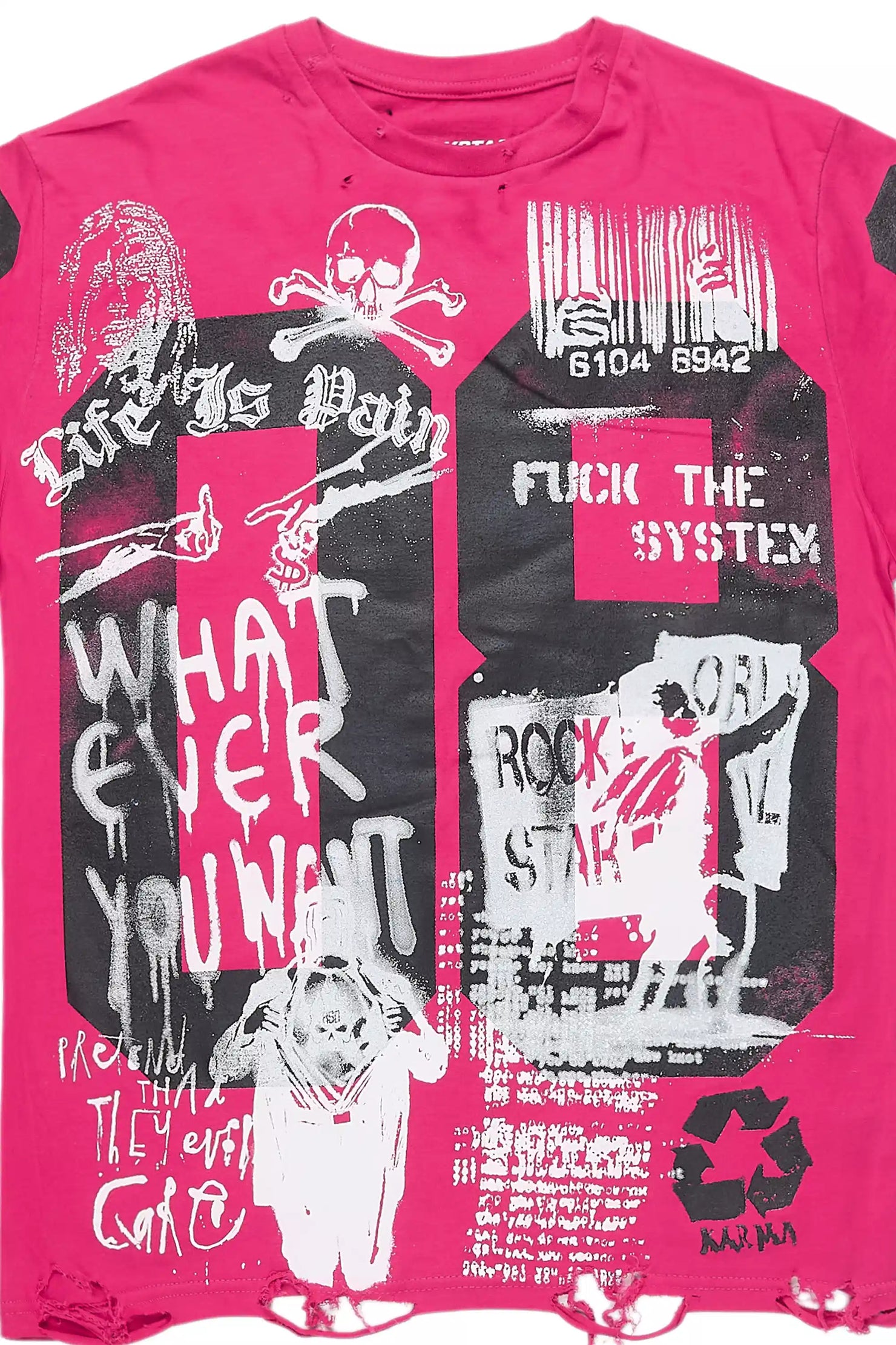 Kammile Fuchsia Oversized T-Shirt