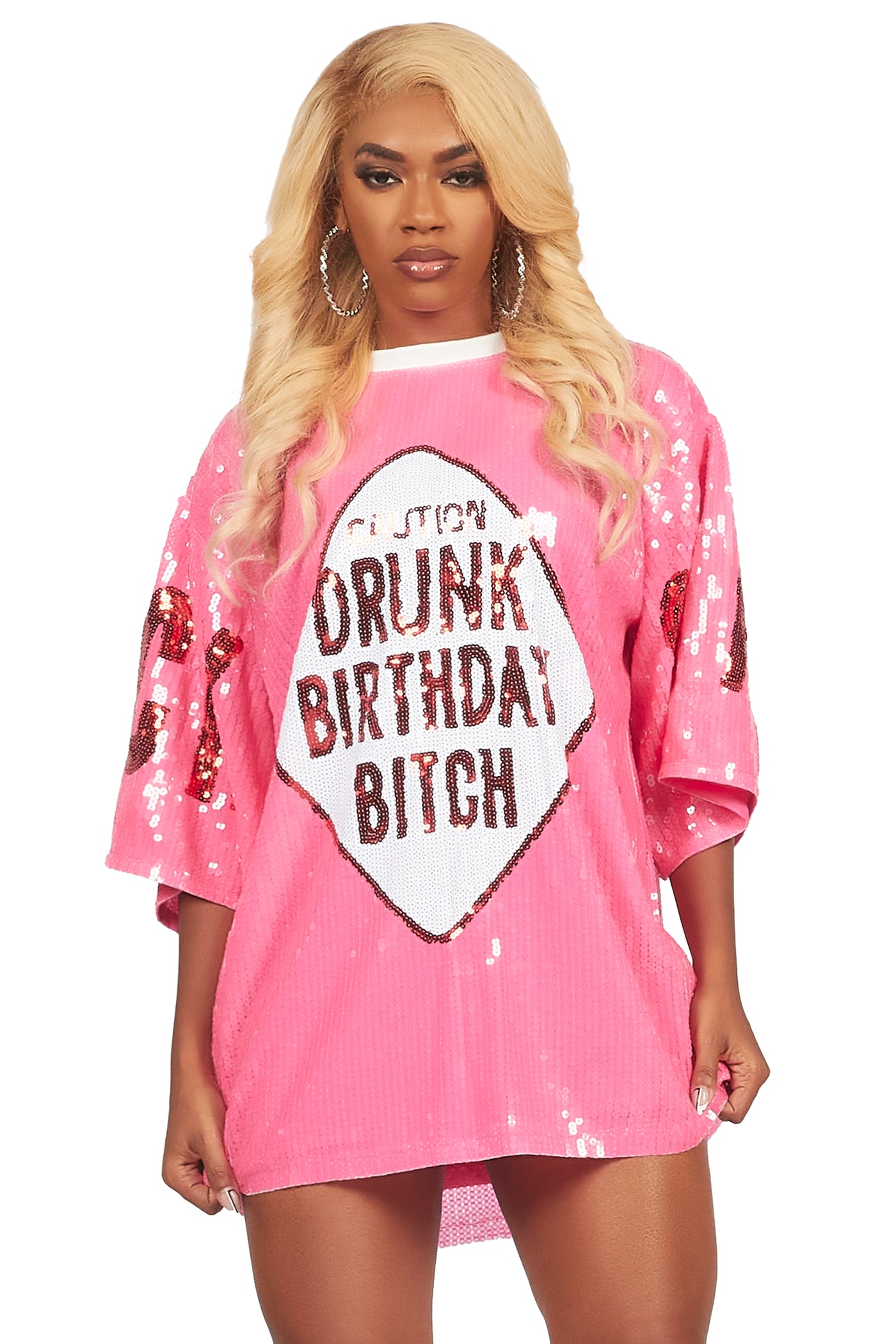 Birthday Bitch Pink Sequin Mini Dressβ Rockstar Original