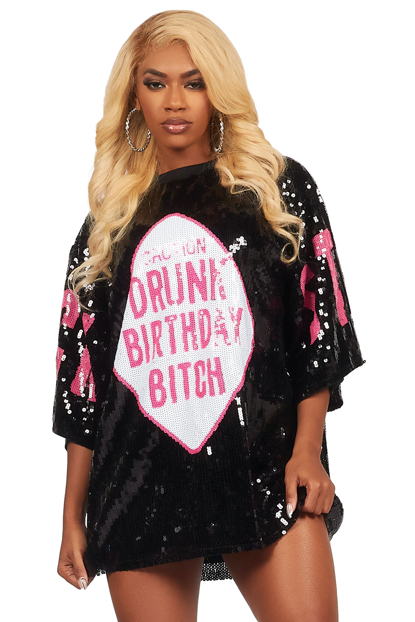 Birthday Bitch Black Sequin Mini Dress– Rockstar Original