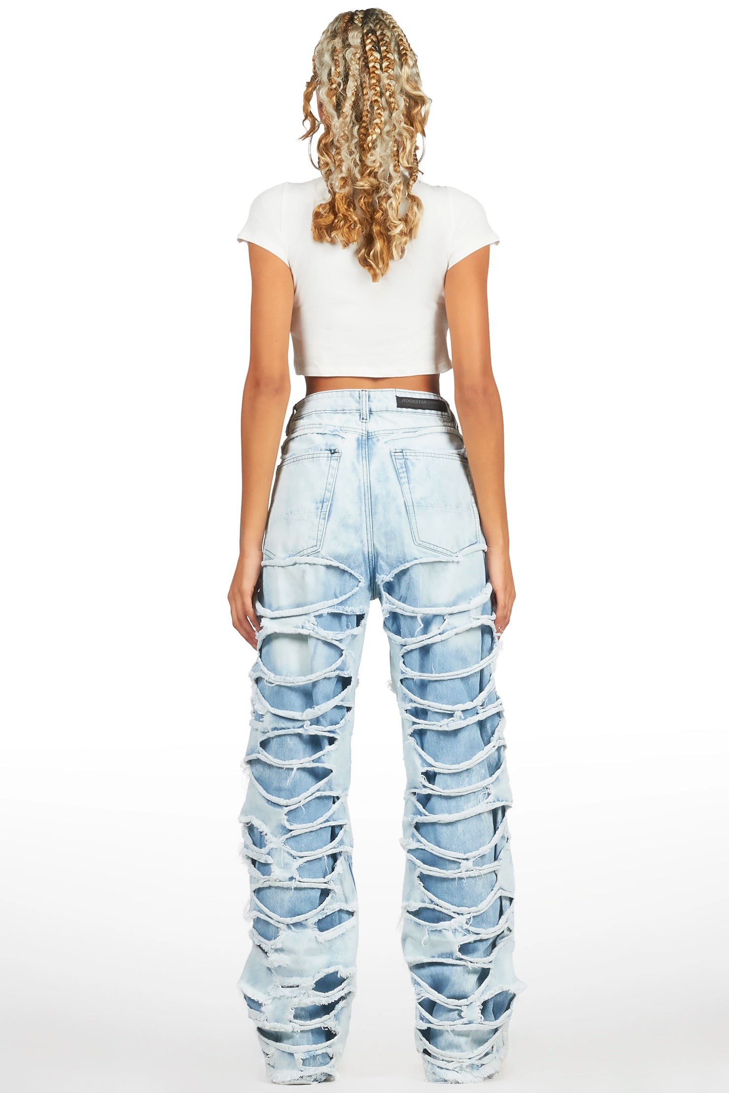 Luisa Light Wash Baggy Cargo Jean