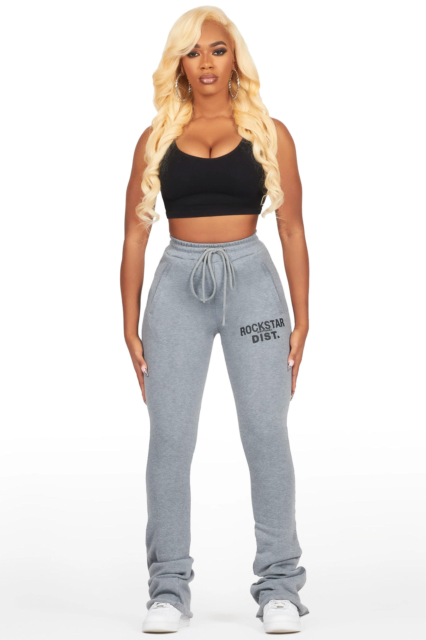 Juliana Heather Grey Super Stacked Track Pant
