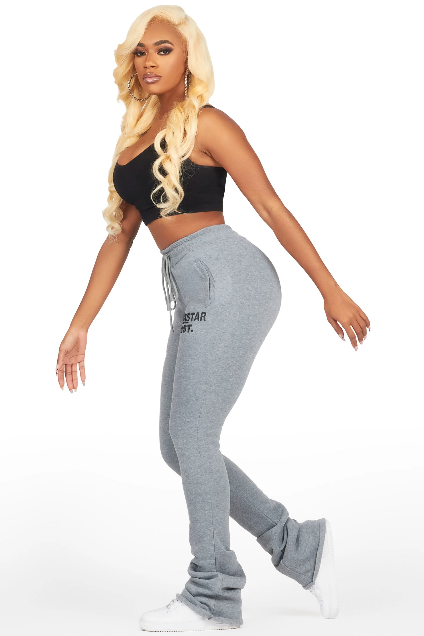 Juliana Heather Grey Super Stacked Track Pant