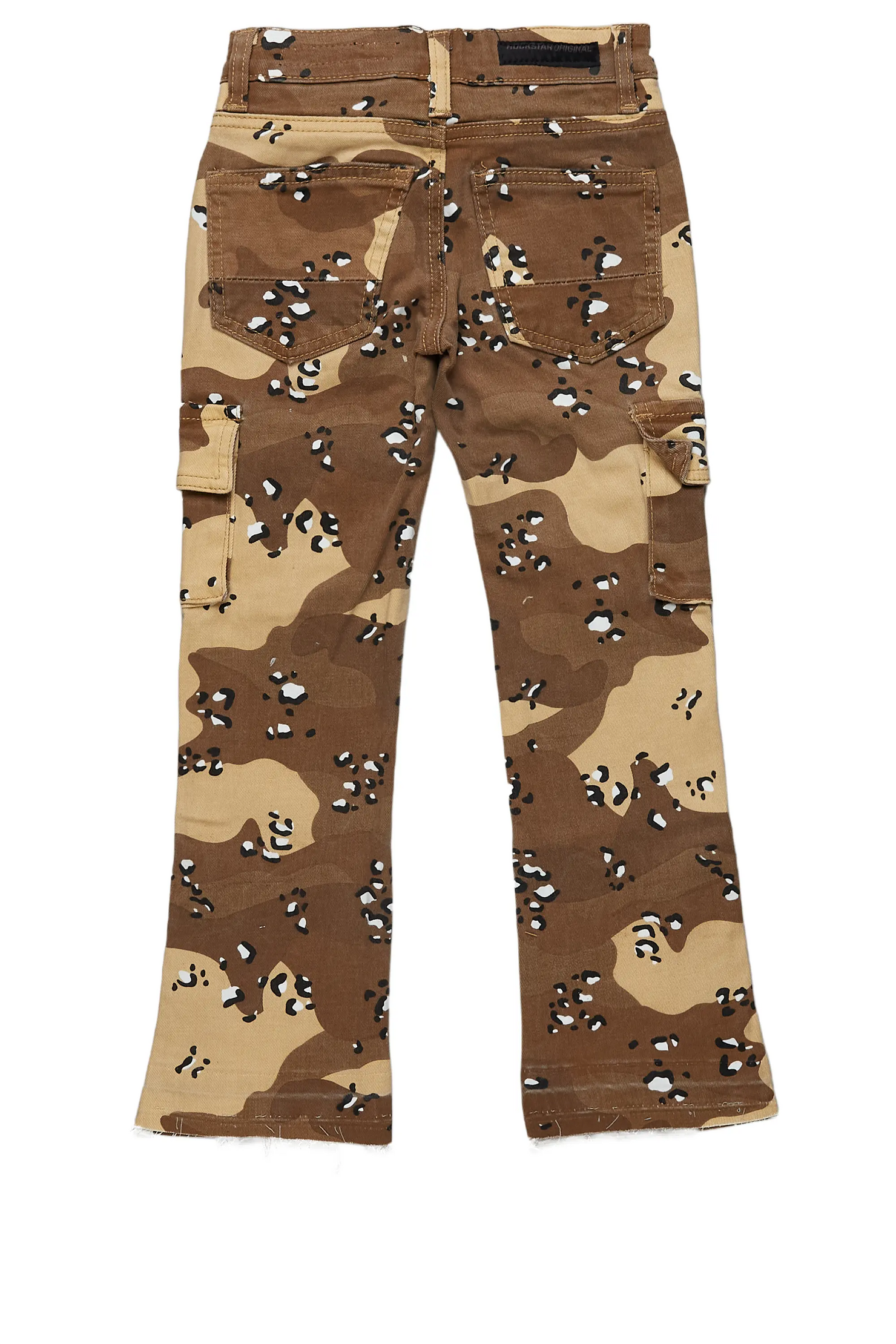 Boys Waage Desert Camo Stacked Flare Cargo Jean
