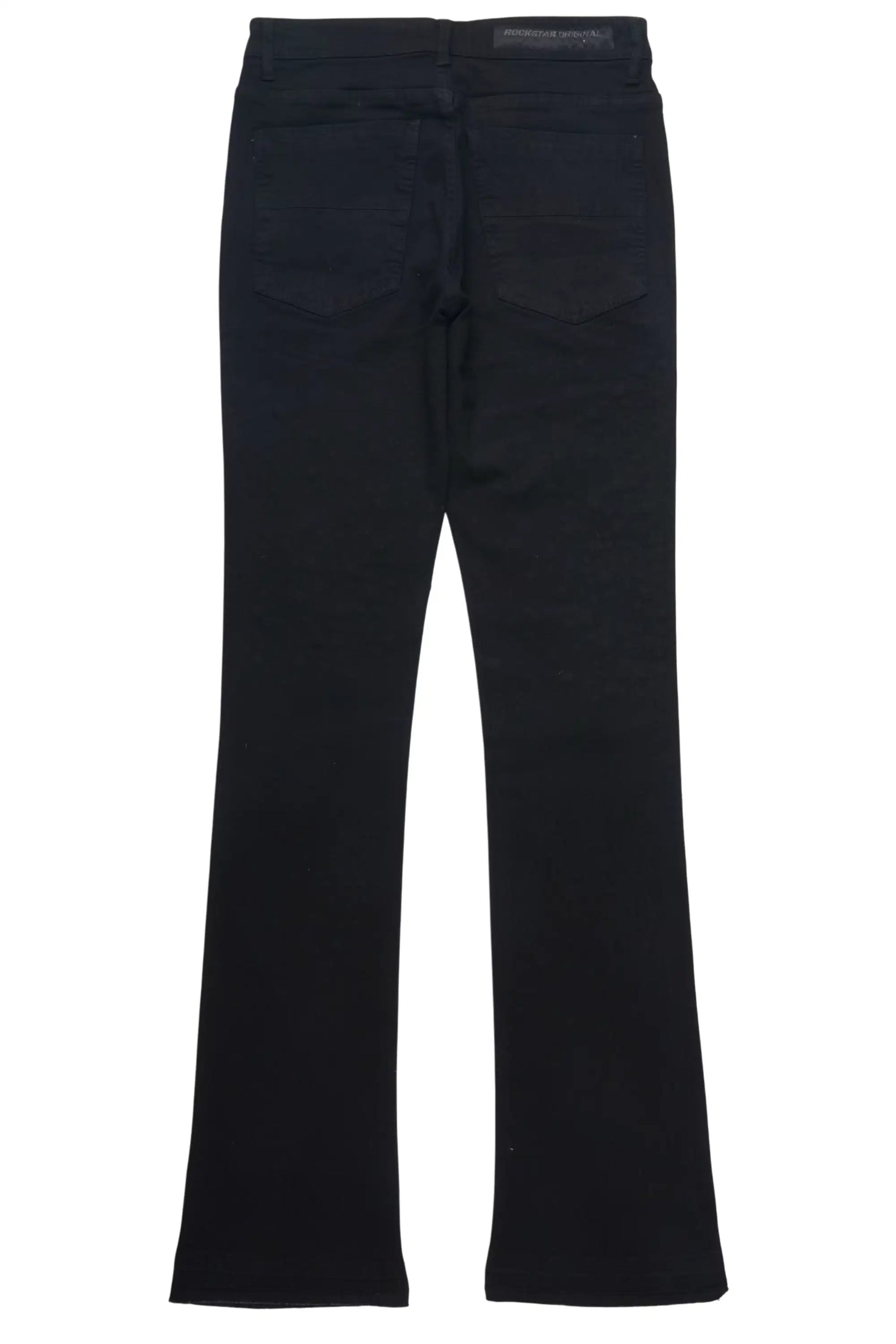 Twinkle Black Rhinestone Stacked Flare Jean