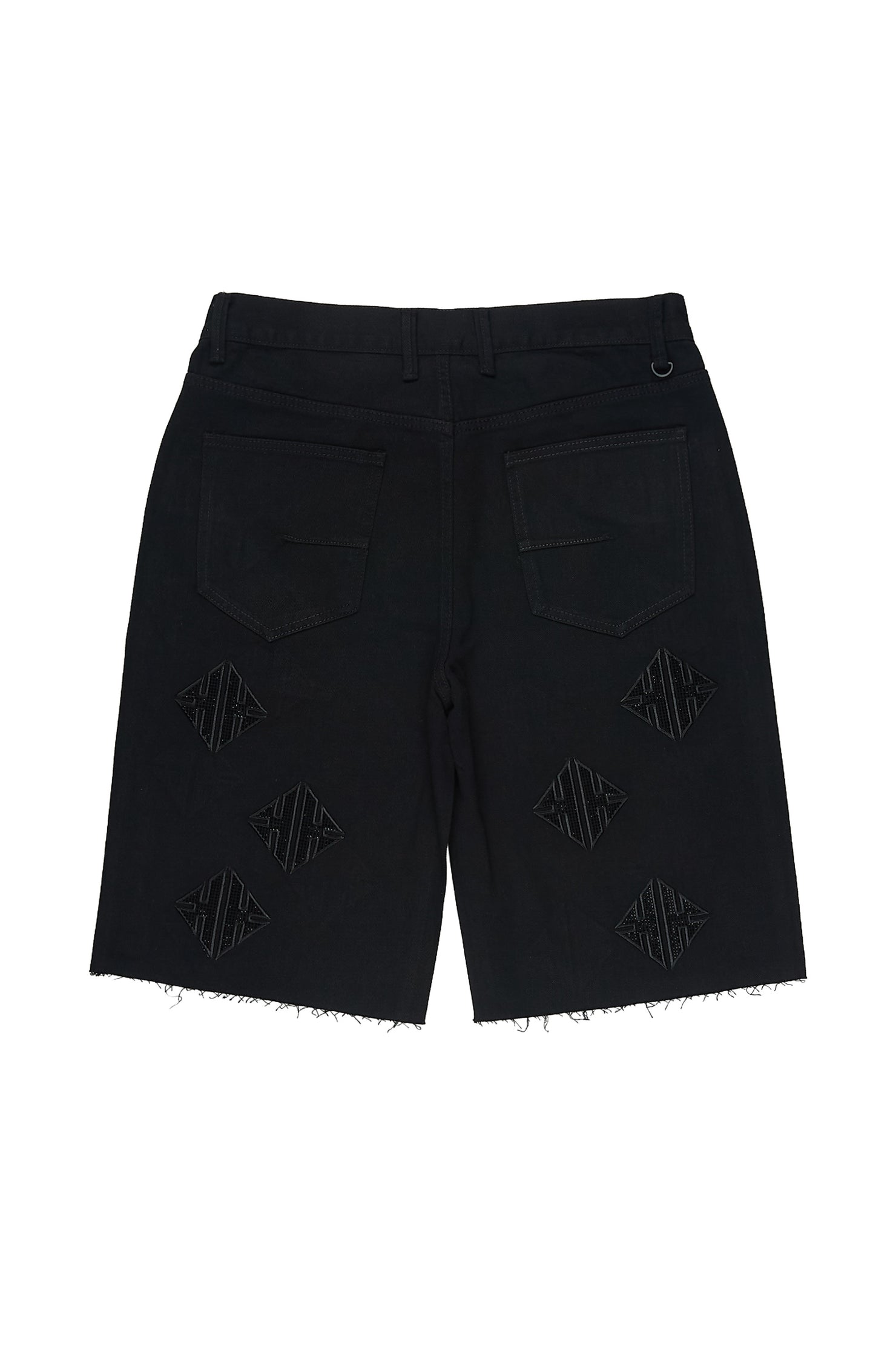 Chelot Black Rhinestones Denim Short