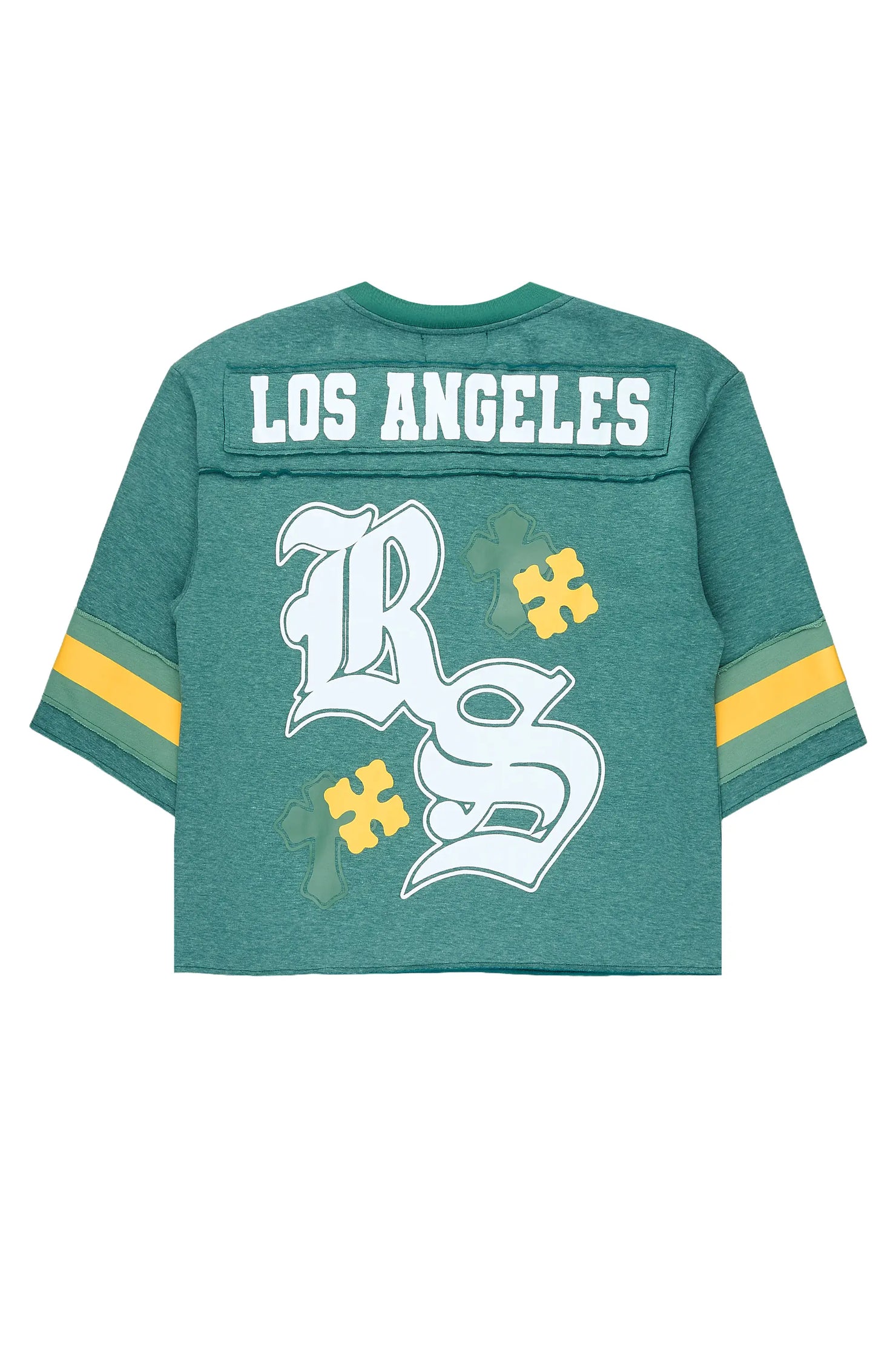 Bracken Green 3/4 Sleeve Boxy Crop Tee