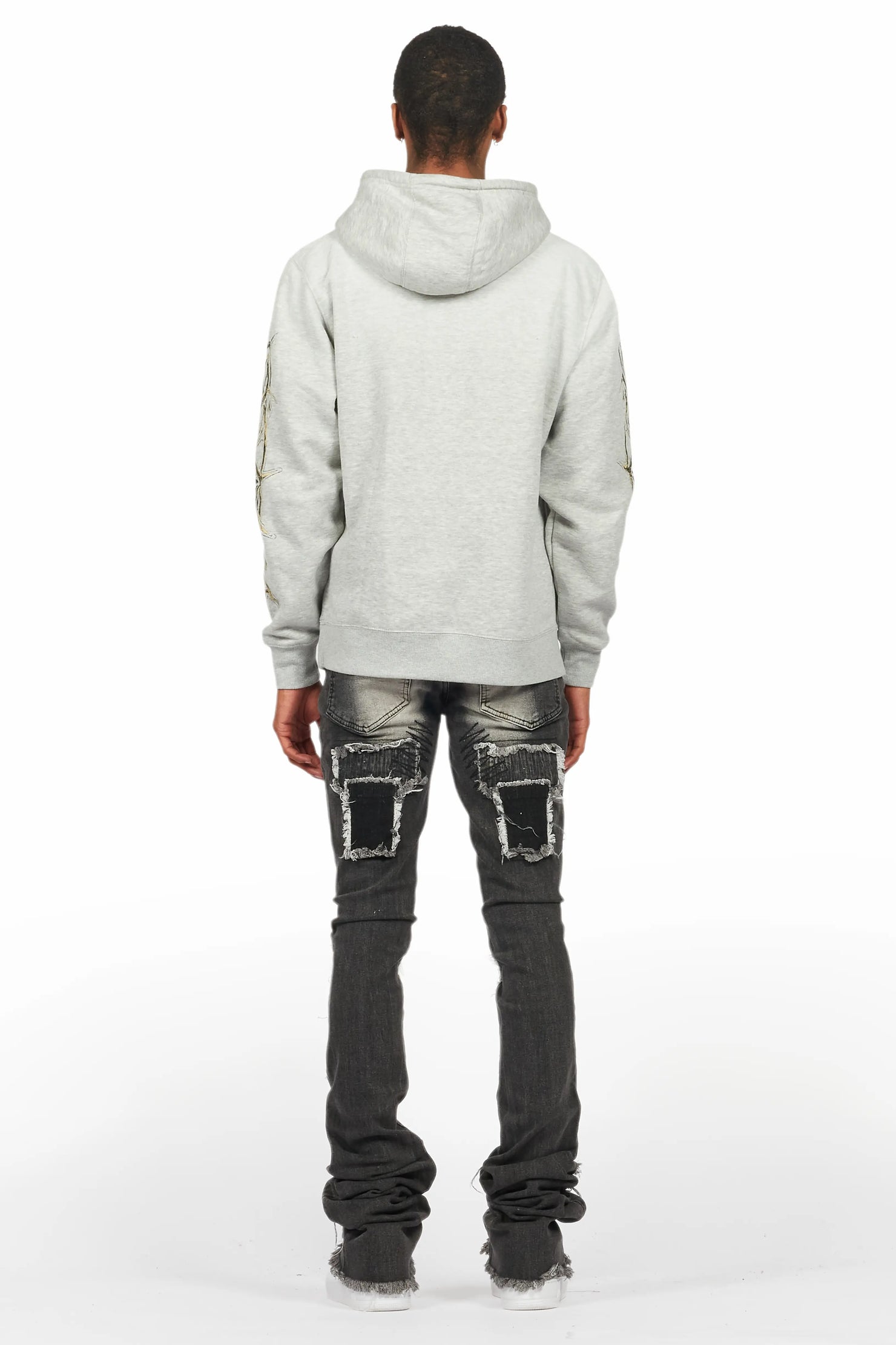 Waller Heather Grey Hoodie/Super Stacked Flare Jean Bundle