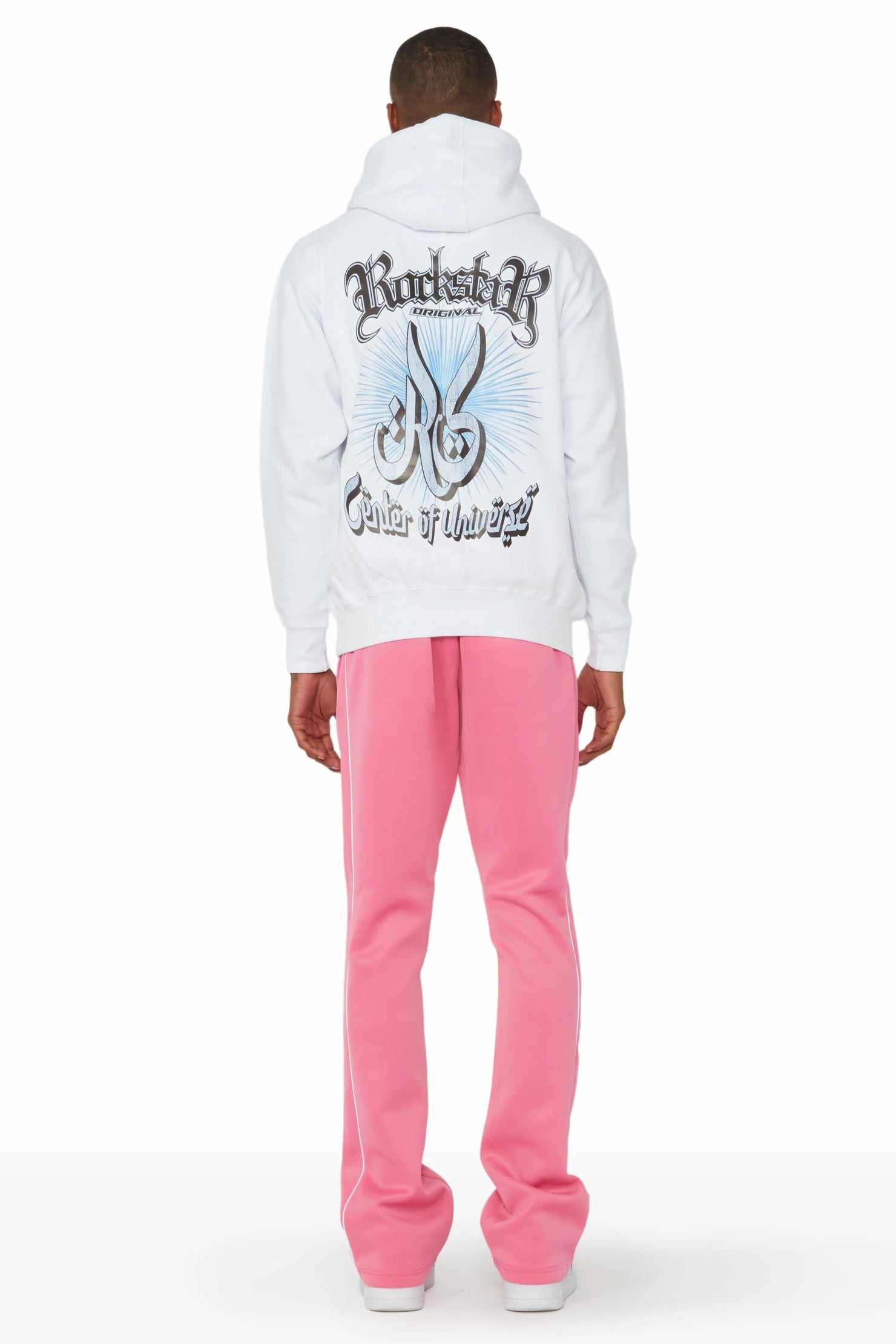 Kimball White/Pink Graphic Hoodie/Track Pant Set