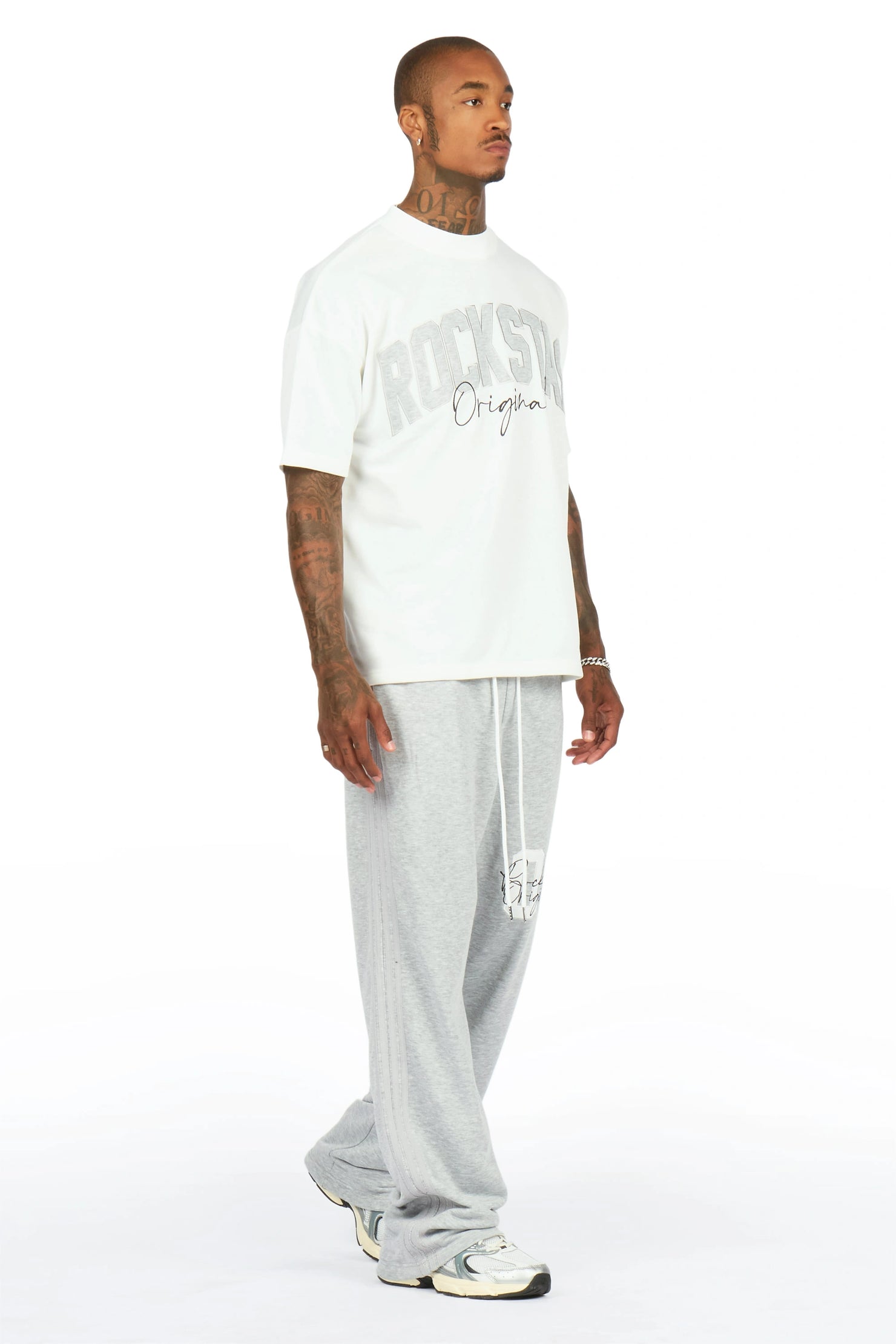 Zymir Heather Grey French Terry Chenille Tee/ French Terry Relaxed Track Set
