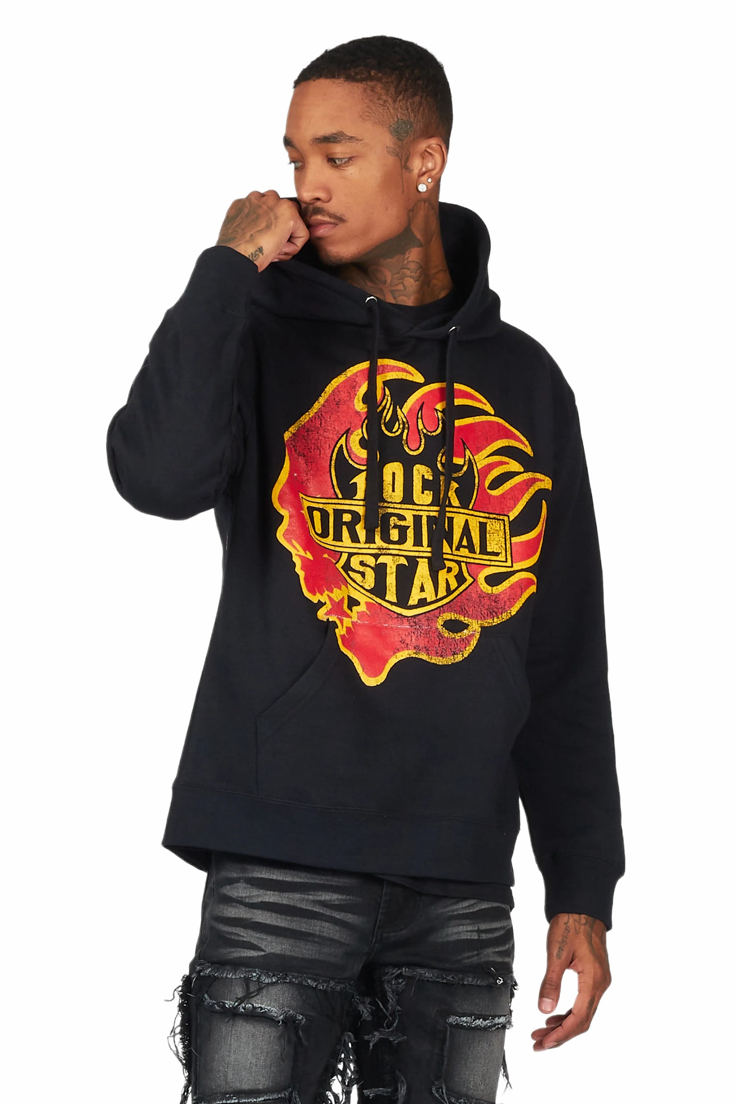 Station Black Graphic Hoodie