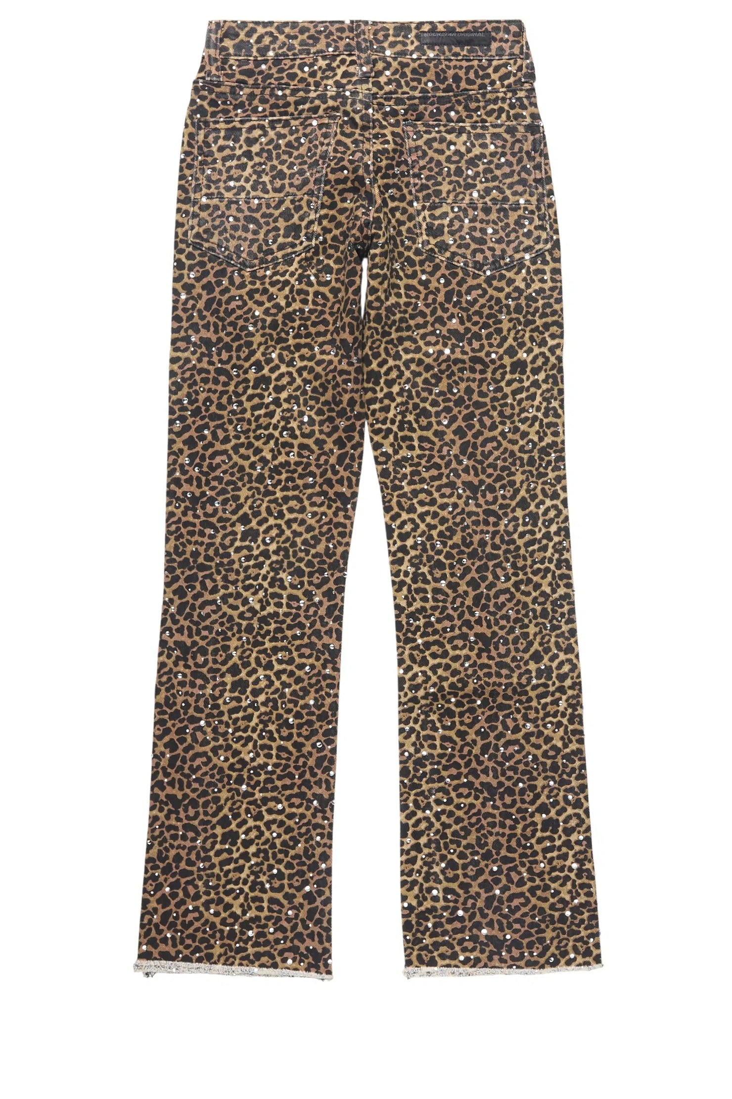 Girls Kelle Cheetah Rhinestone Stacked Jean