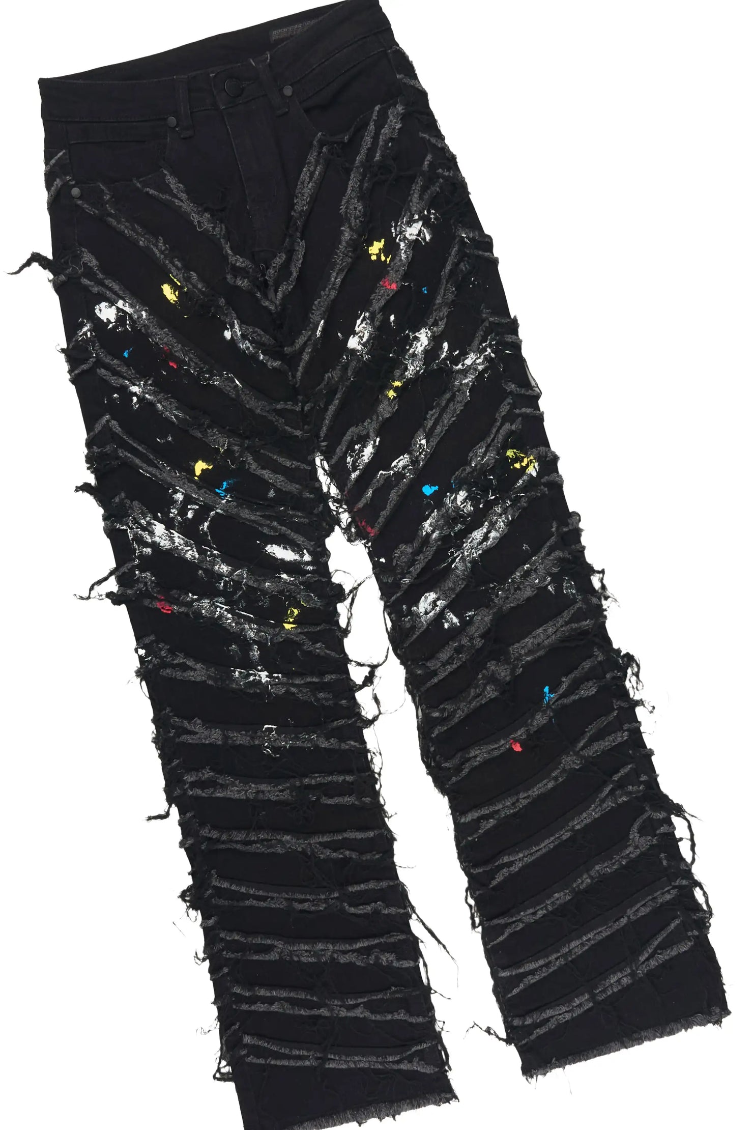 Boys Brachy White/Black T-Shirt/Stacked Painter Jean Set