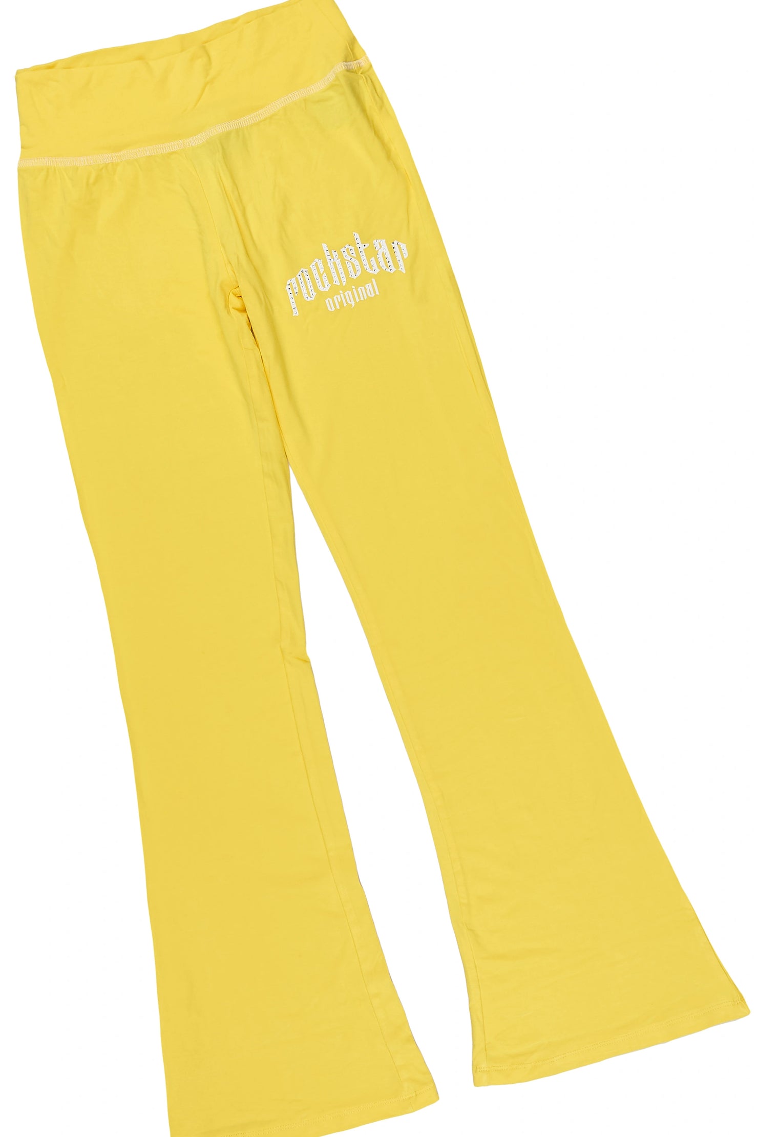 Girls Zyriah Yellow Rhinestone Lounge Track Set