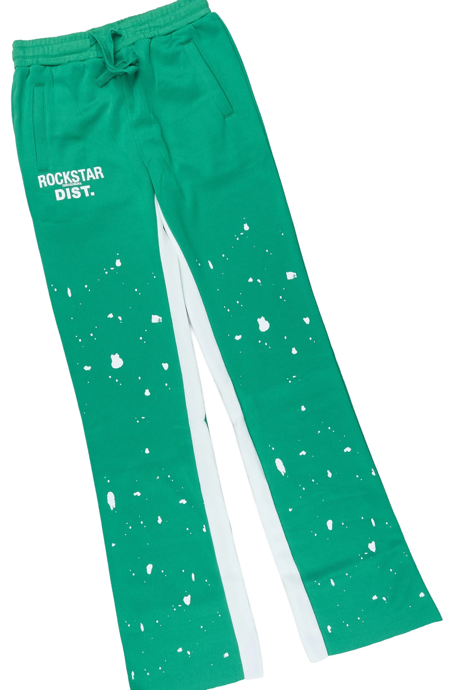 Boys Raffer 2.0 Green/White Hoodie/Stacked Flare Track Set