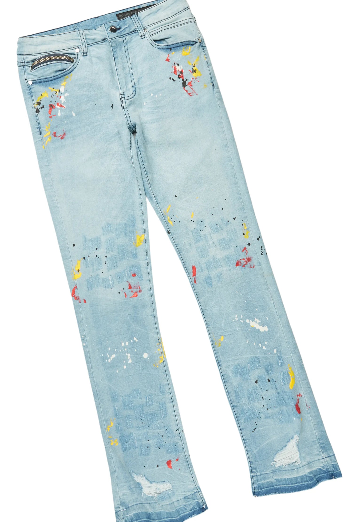 Boaz Red Long Sleeve/Stacked Flare Jean Set