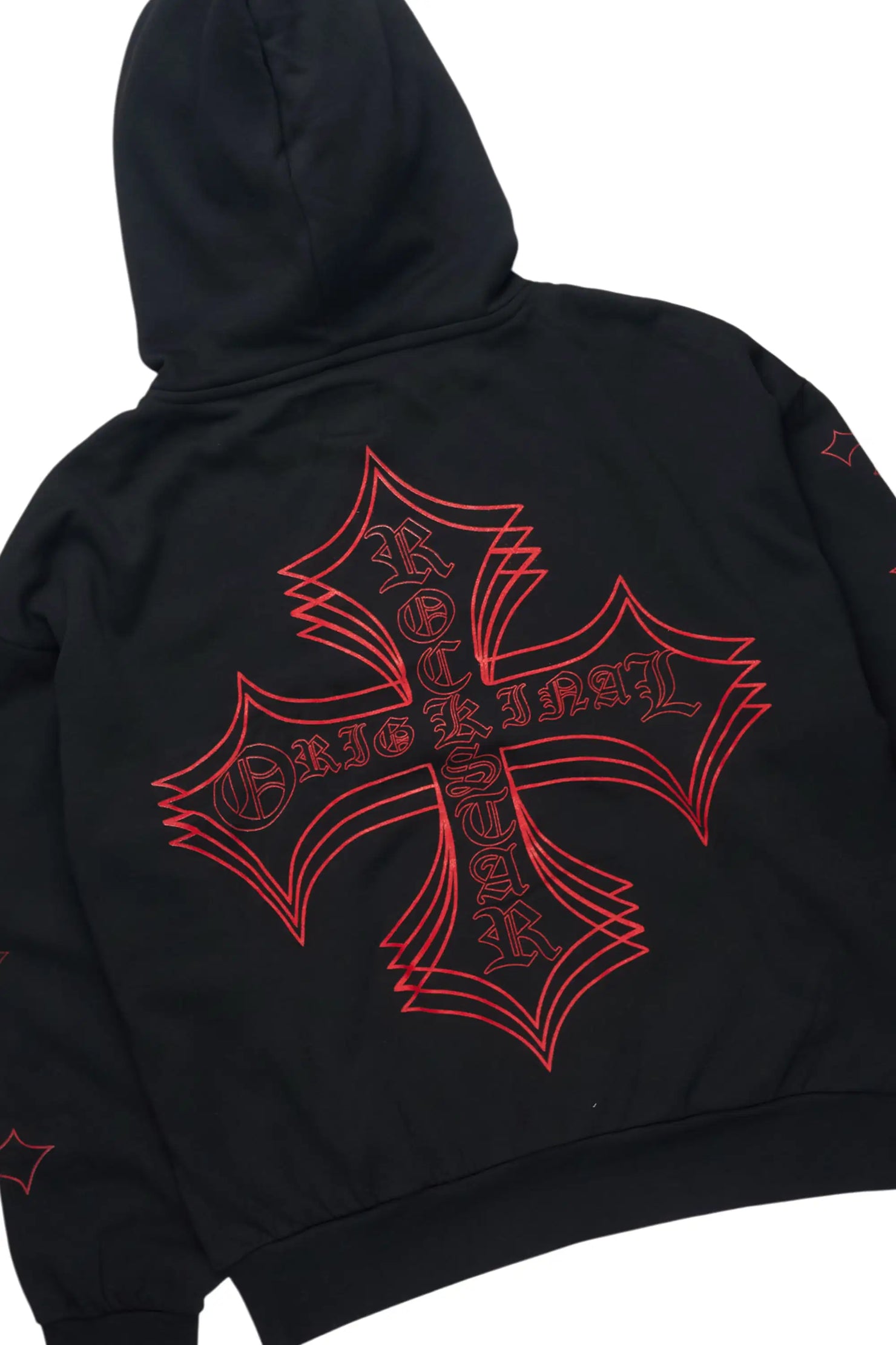Sargo Black/Red Hoodie Relaxed Track Set