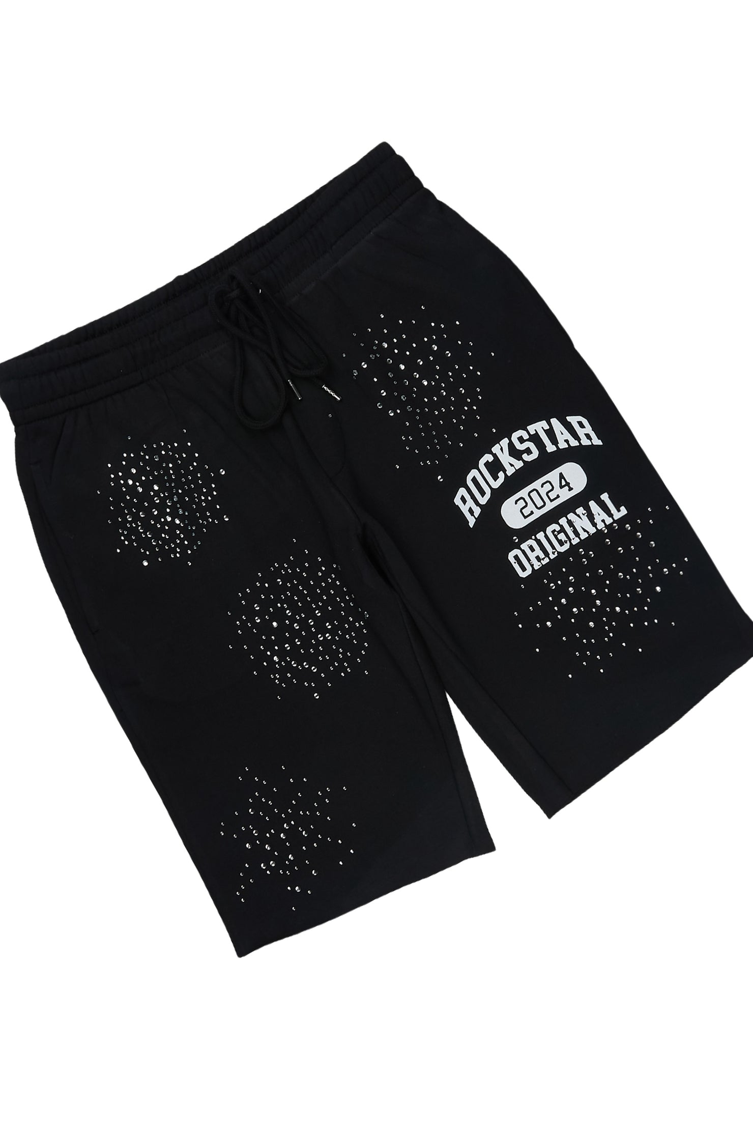 Gutta 2.0 White/Black Rhinestone T-Shirt/Short Set