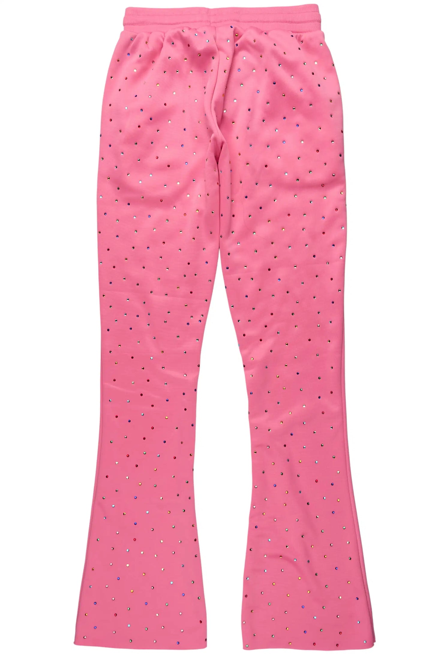 Franchesca Pink Rhinestone Stacked Track Pant