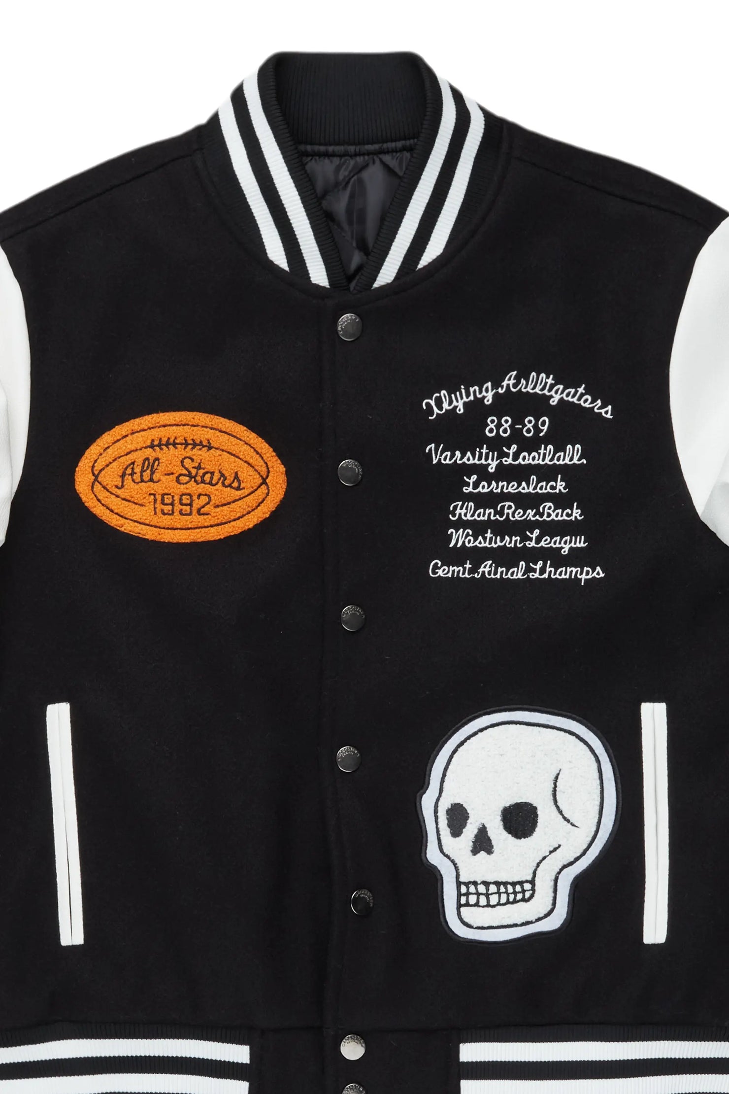 Ahjalee Black Oversized Varsity Jacket