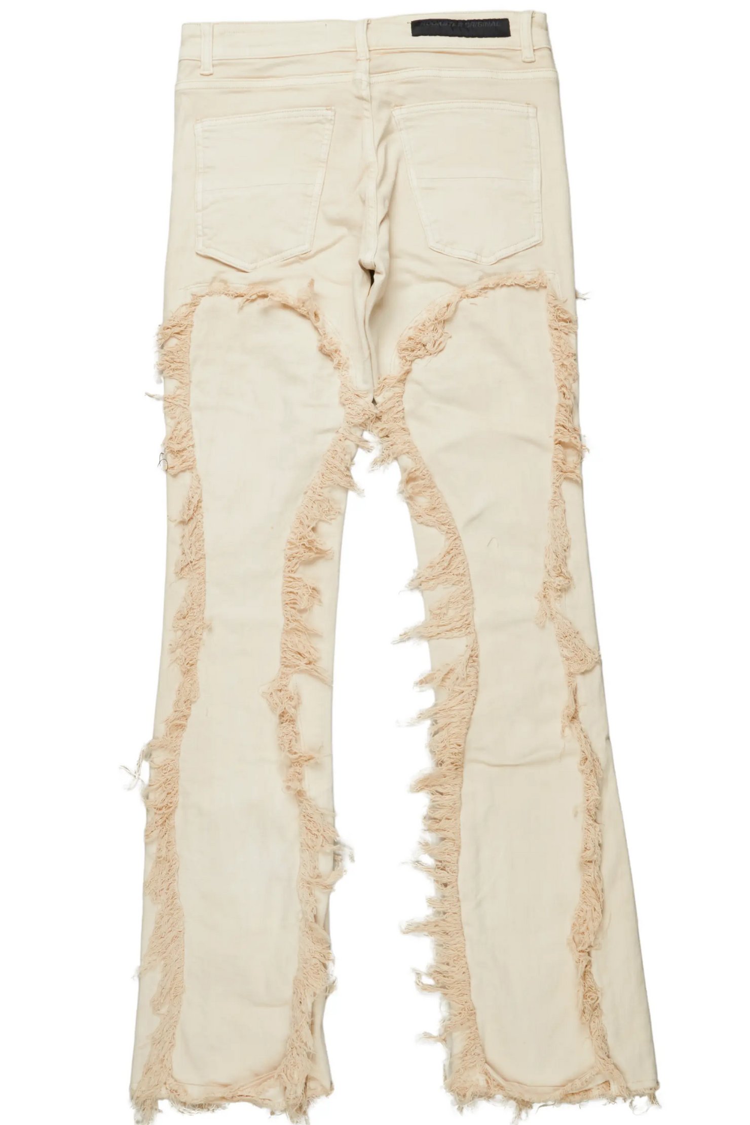 Tristan Beige Stacked Flare Jean