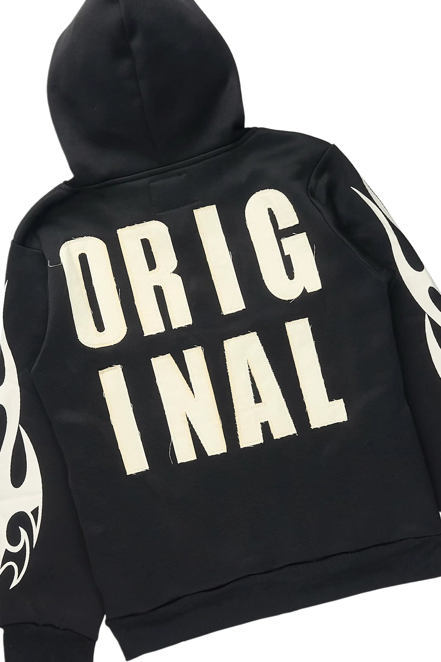 Boys Ashiro Black/White Zip Up/Wide Leg Track Set