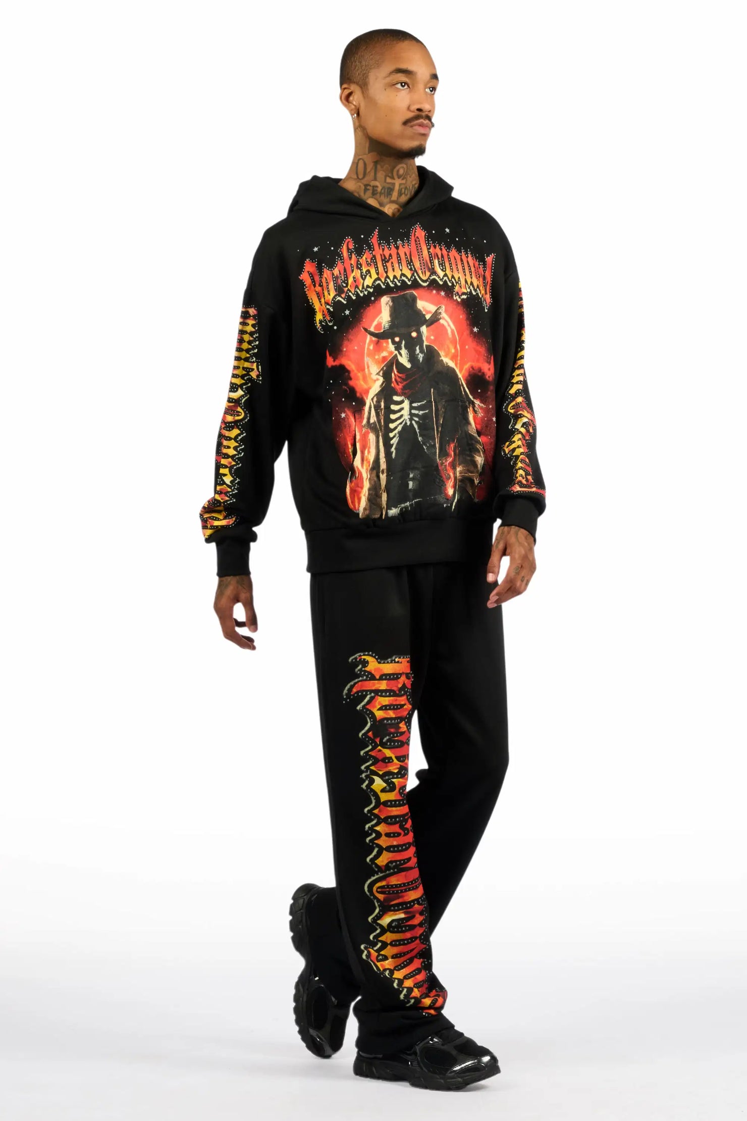 Lexx Black Hoodie/Baggy Pant Track Set