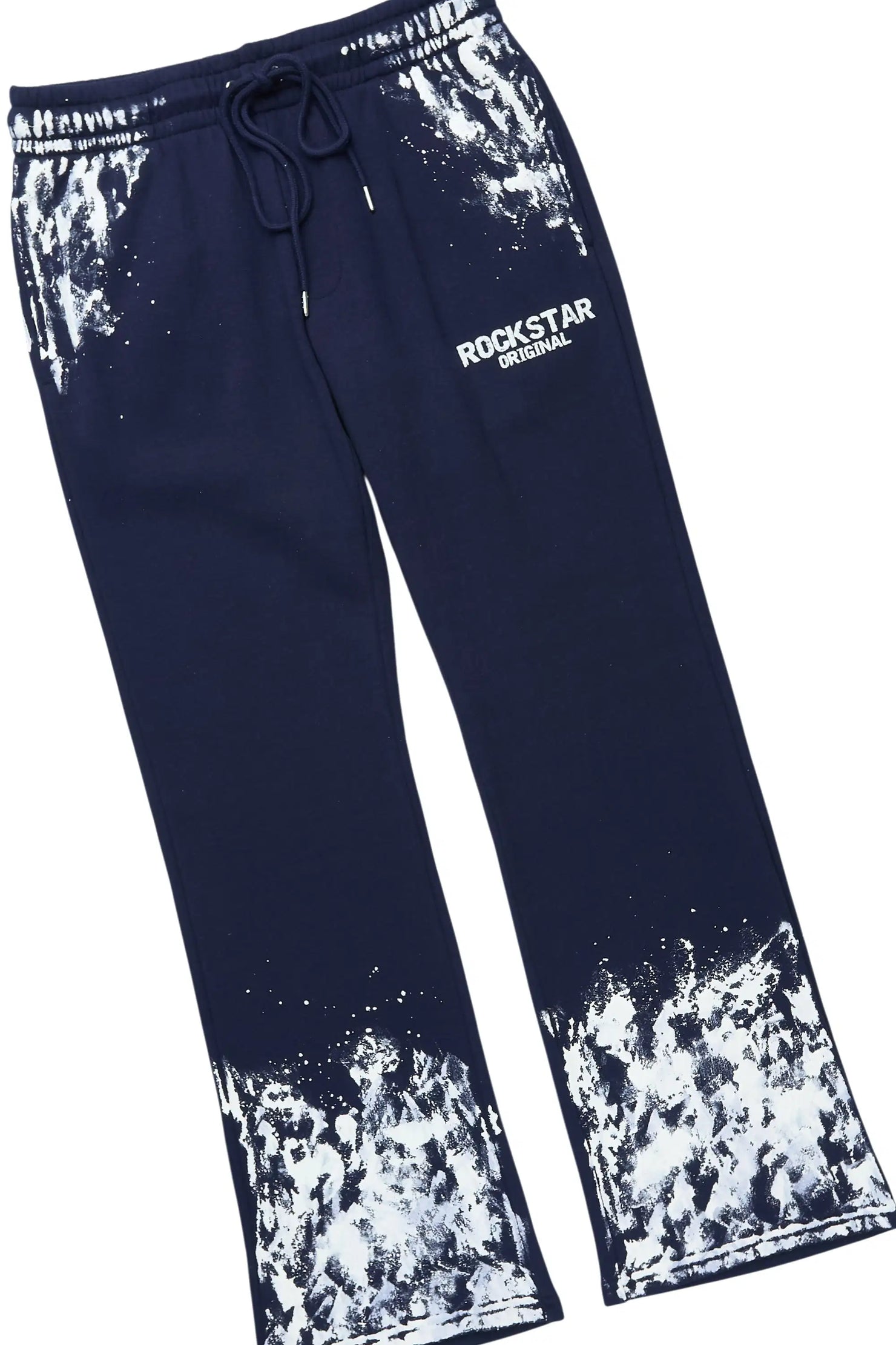 Hukon Navy/White Hoodie Relaxed Track Set