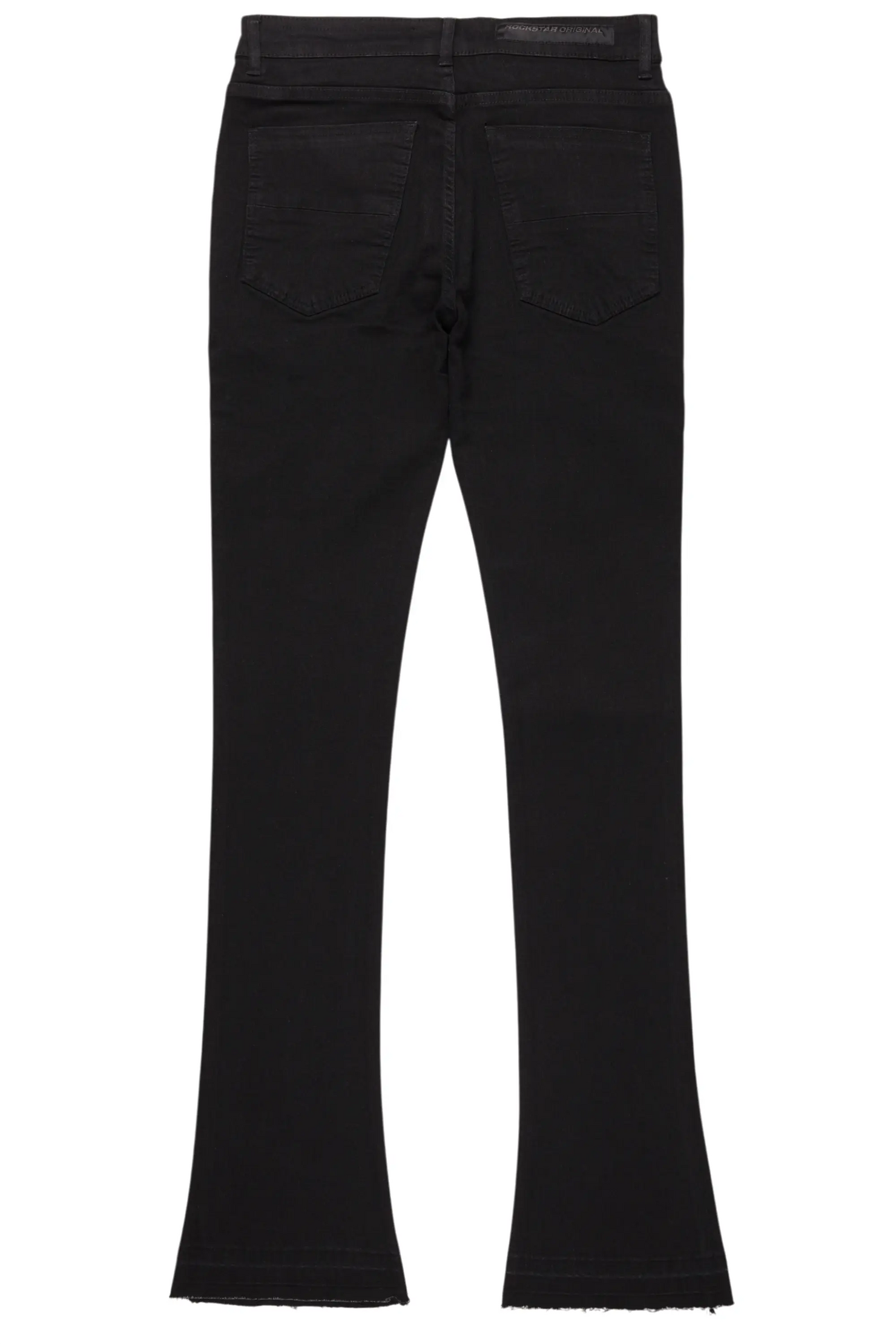 Samba Black Rhinestone Stacked Flare Jean