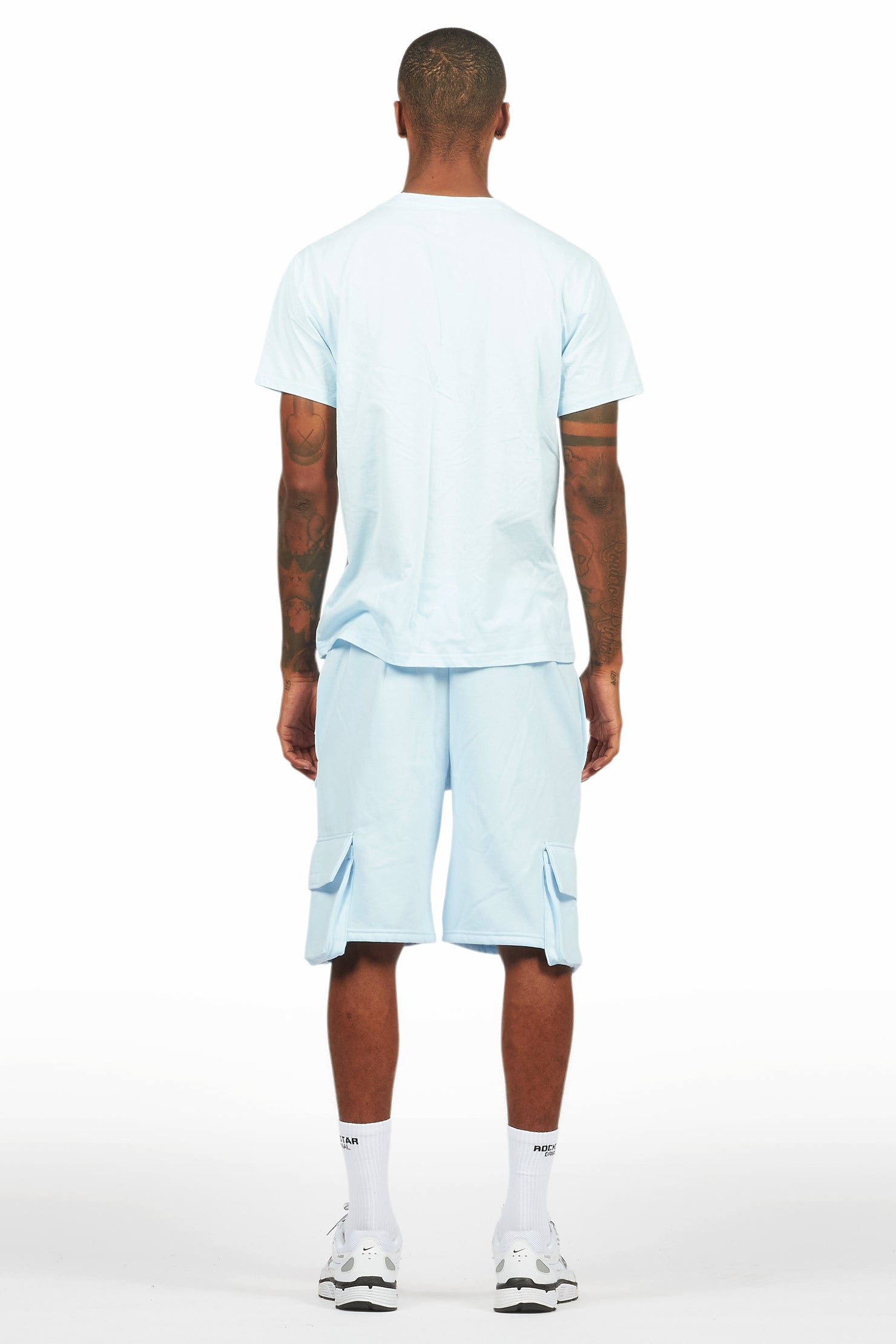 Sana Baby Blue/Blue T-Shirt Cargo Short Set