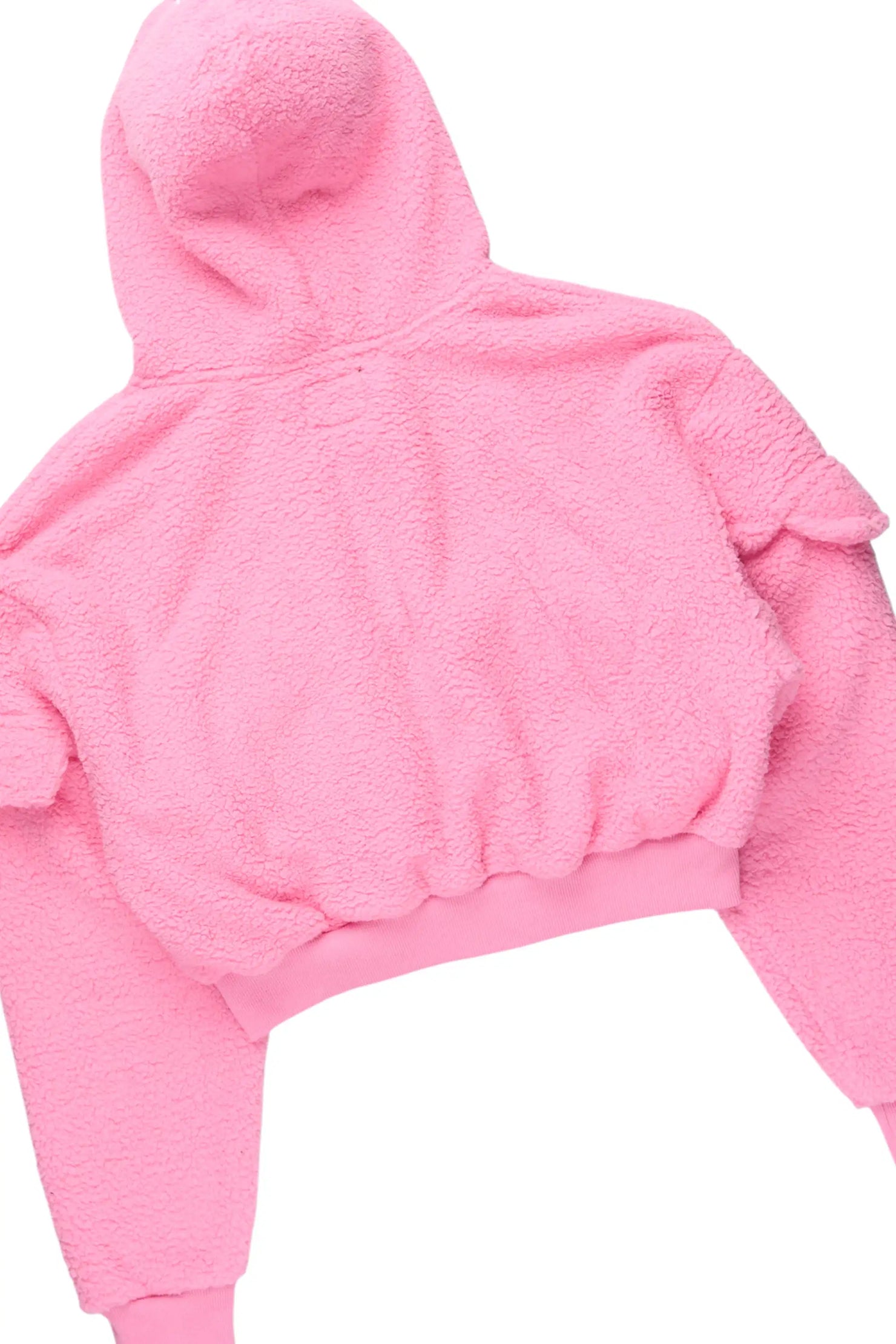 Renea Pink Sherpa Cargo Baggy Fit Track Set