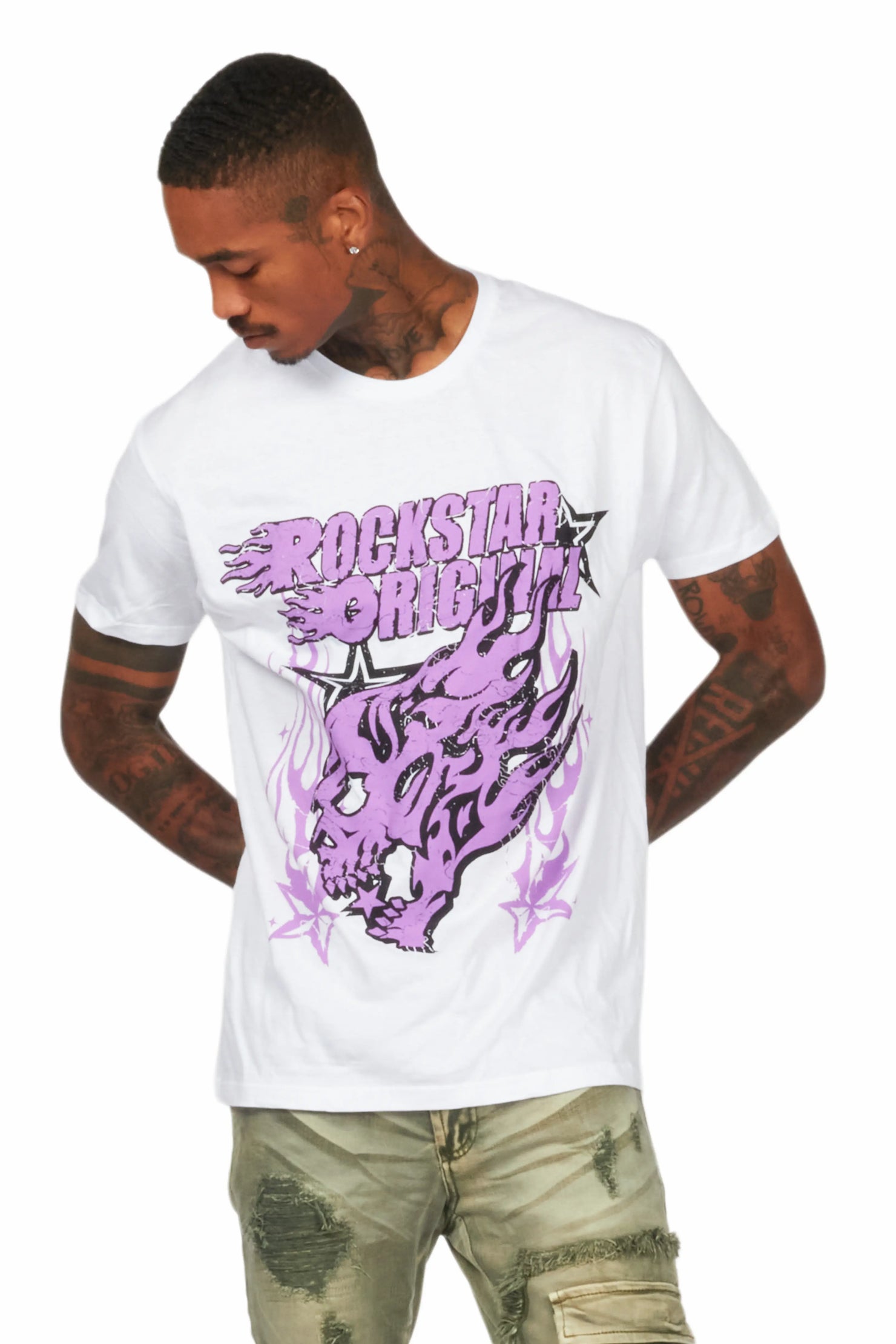 Smitty White/Purple Graphic T-Shirt