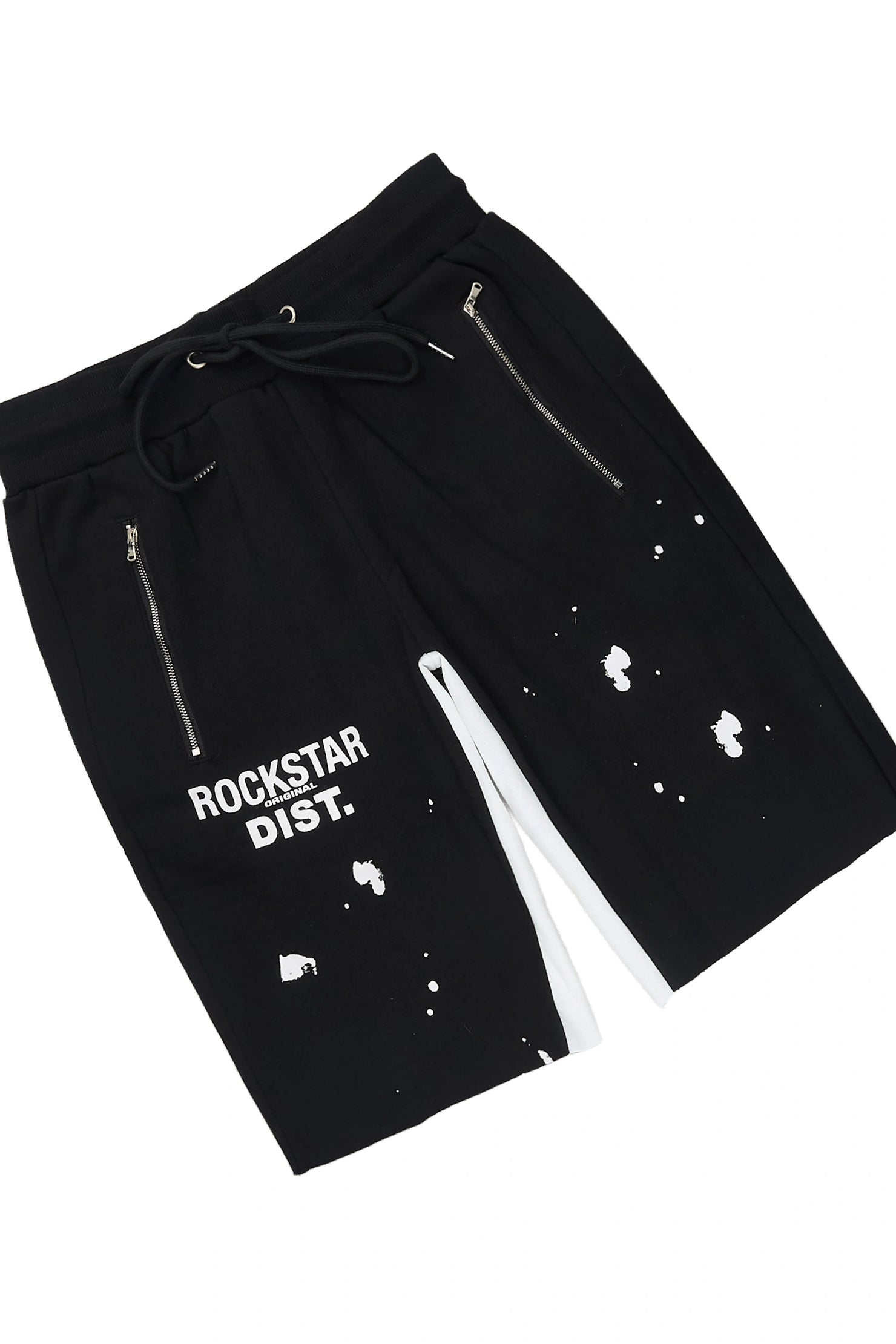 Raffer 3.0 Black Cut Off Sleeve Hoodie Short Set