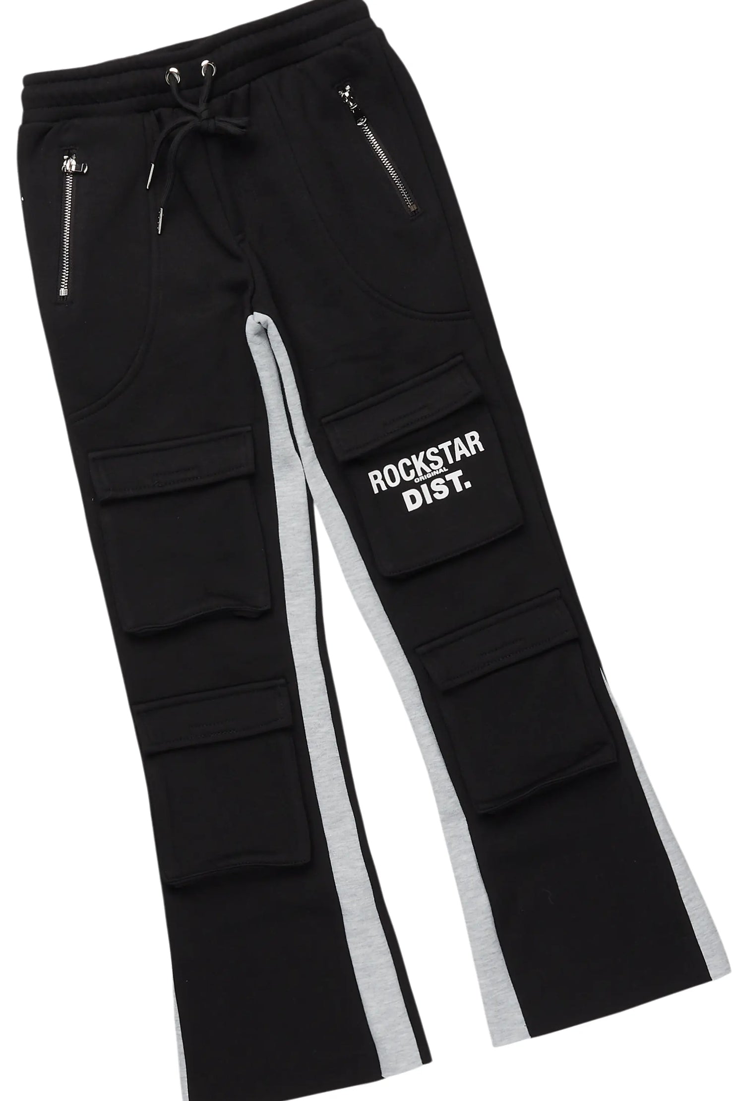 Boys Antoon  Black T-Shirt Stacked Flare Set