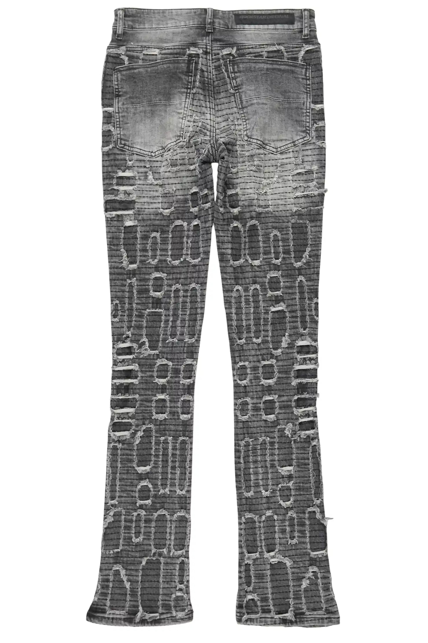 Gribo Grey Stacked Flare Jean