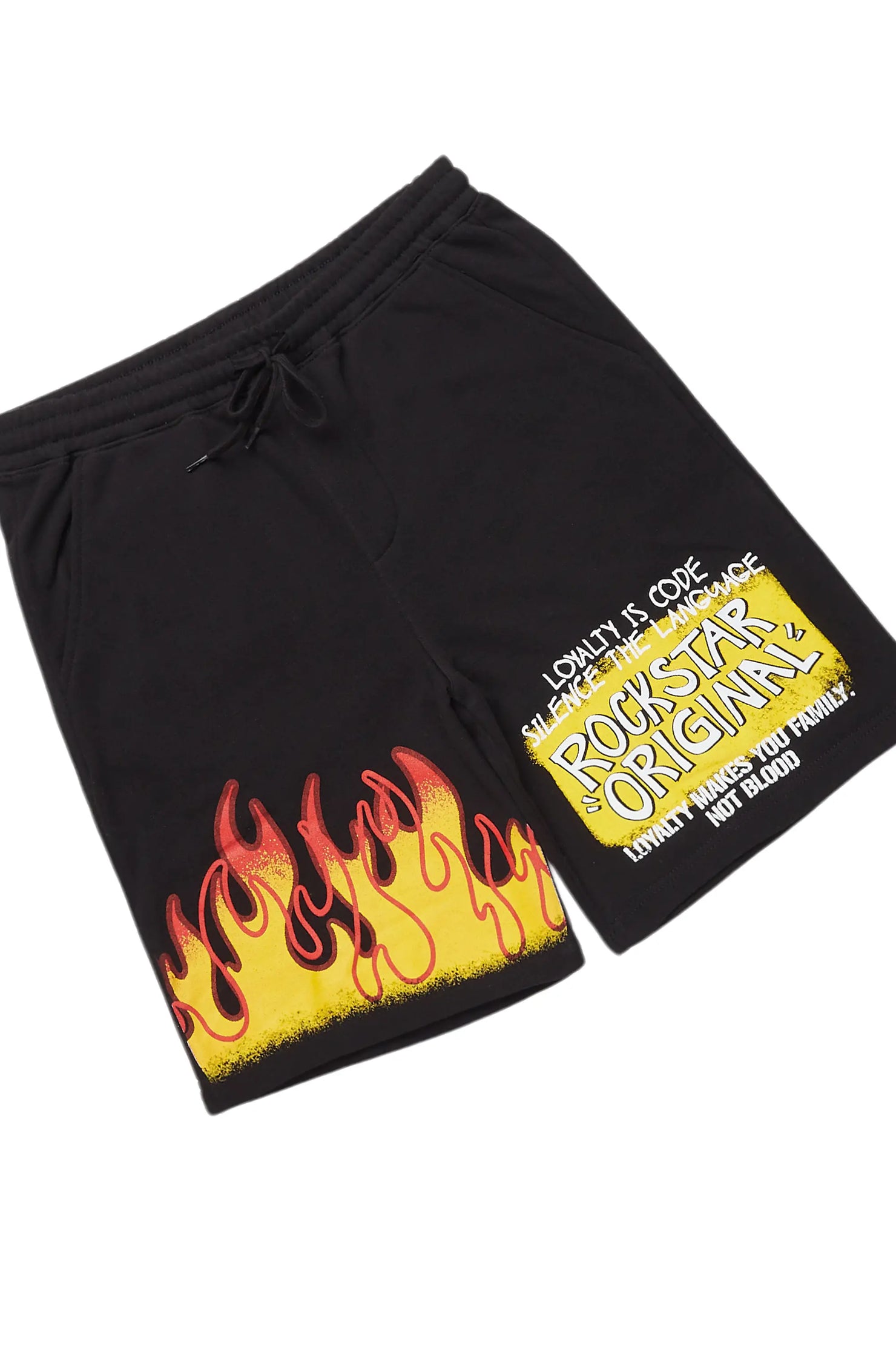 Beno Black Graphic T-Shirt Short Set