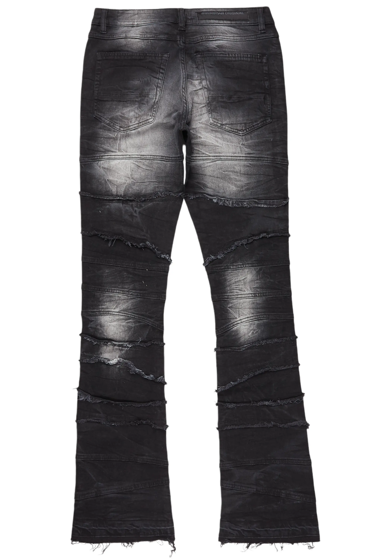 Franko Black Stacked Flare Jean