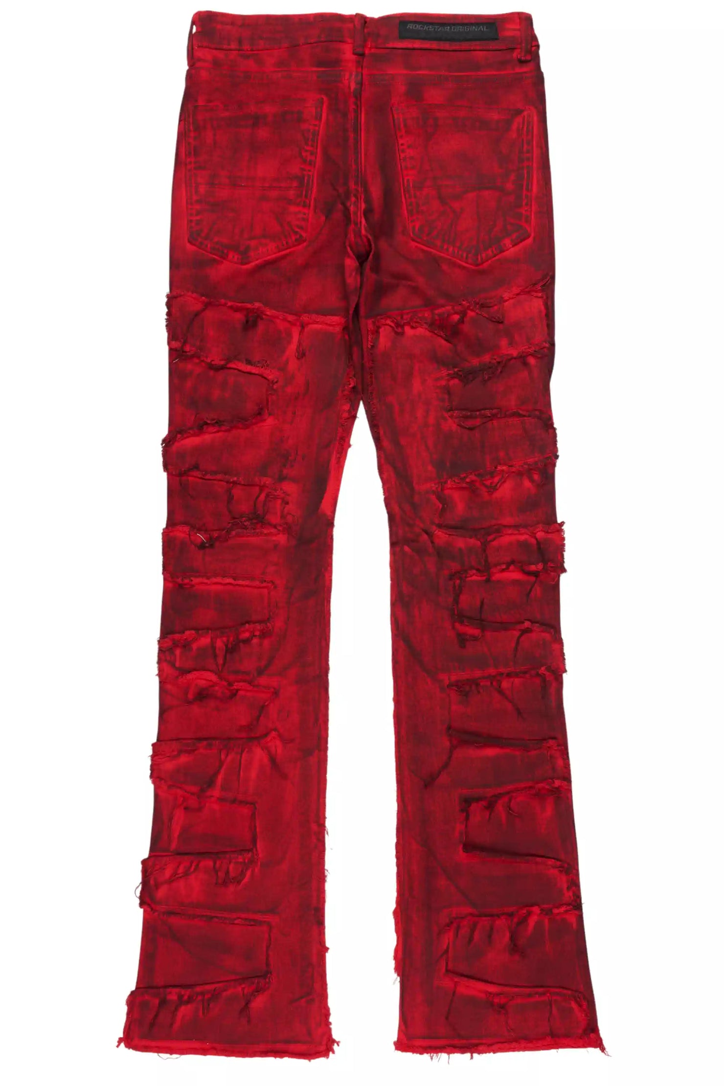 Shake Red Oil Wash Stacked Flare Jean