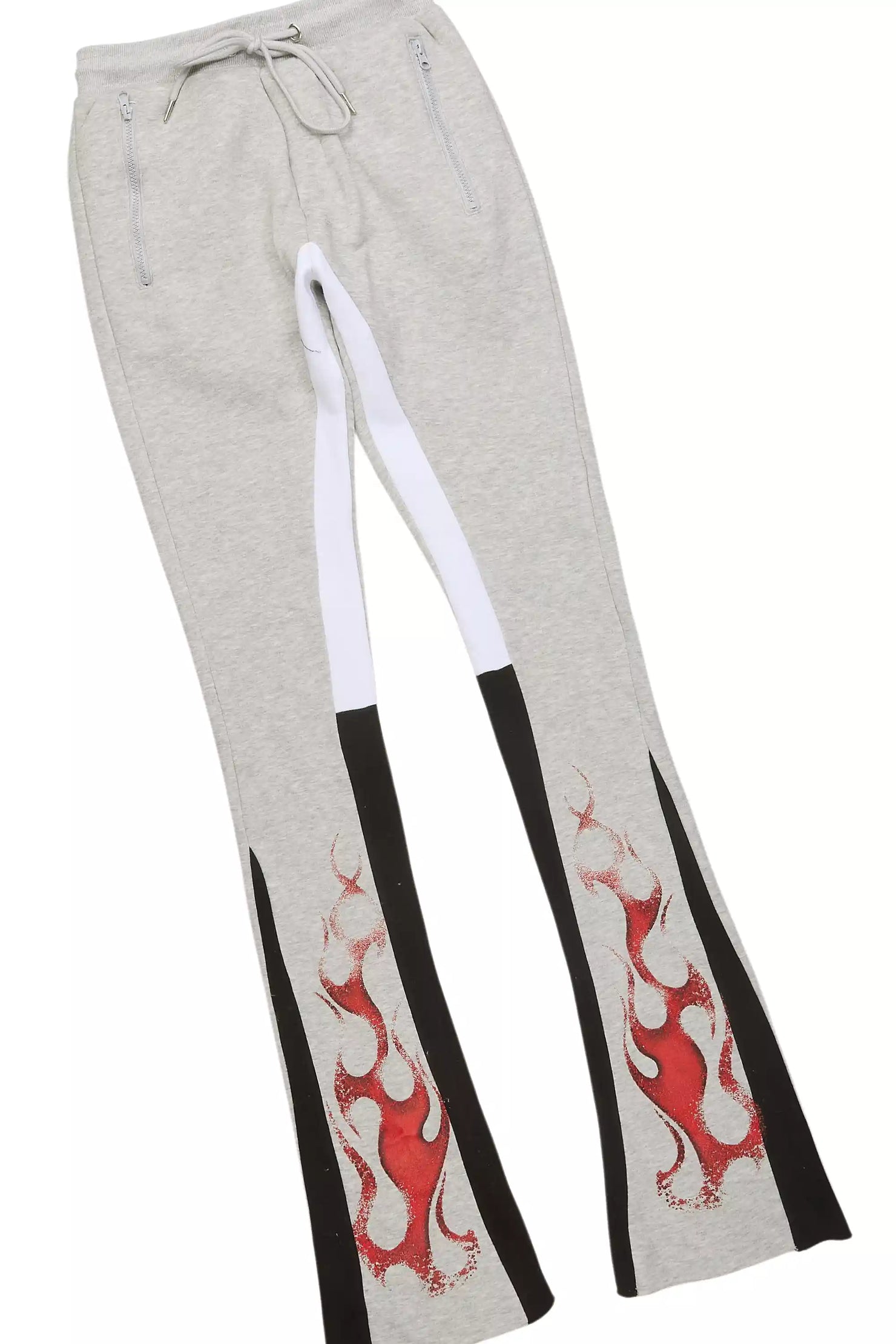 Torrez Heather Grey/Red Hoodie/Stacked Track Set