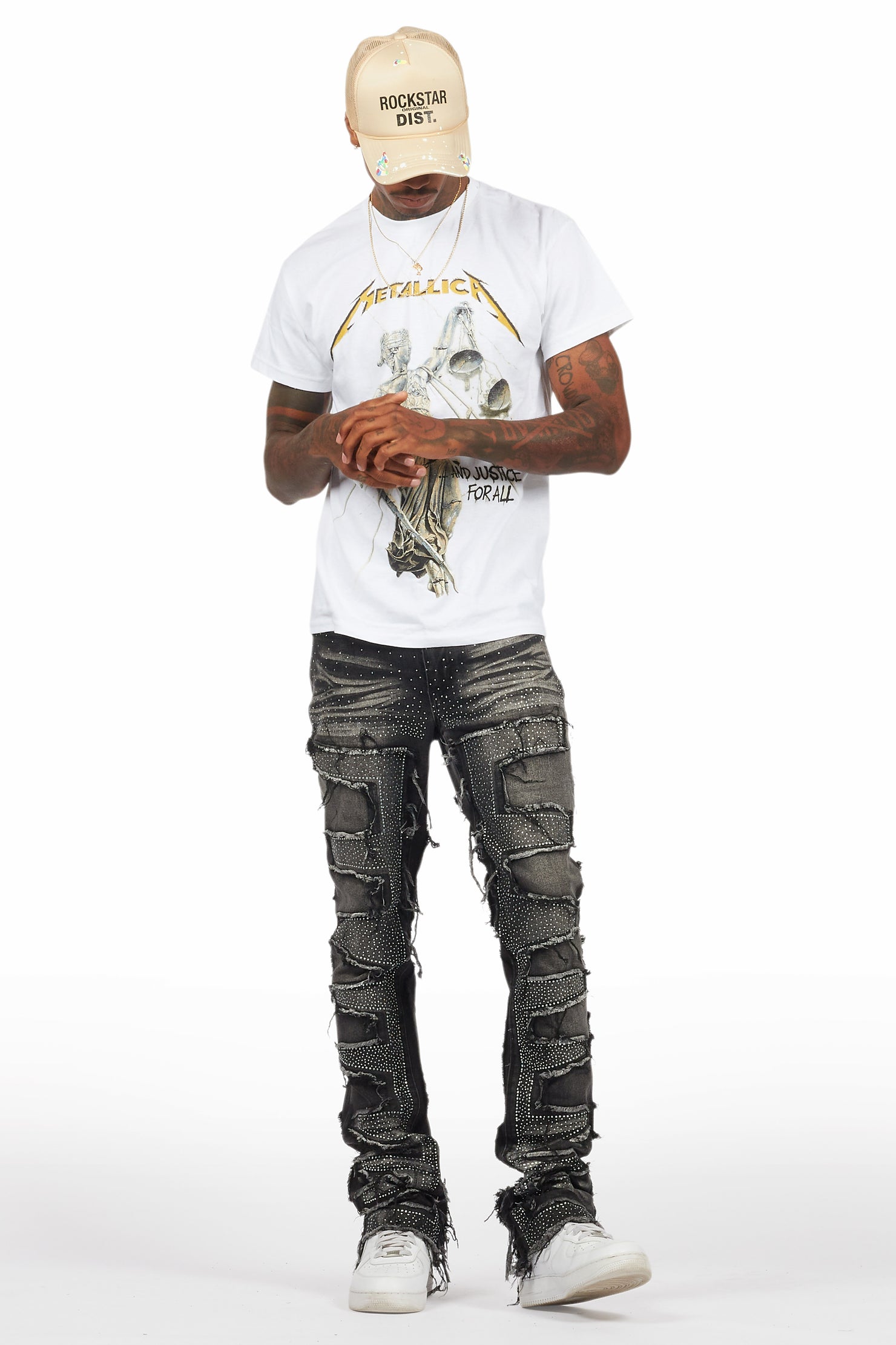 Metallica Justice For All White/Black Graphic T-Shirt