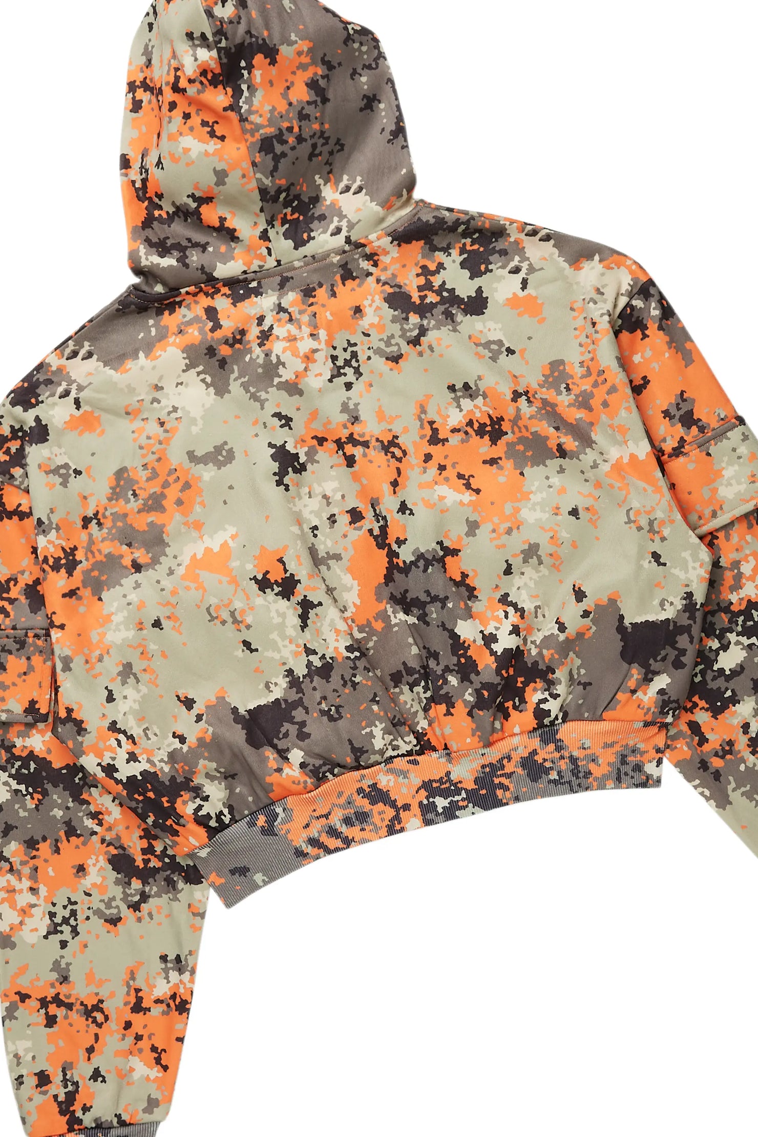 Shaneka Orange Digital Camo Cargo Short Set