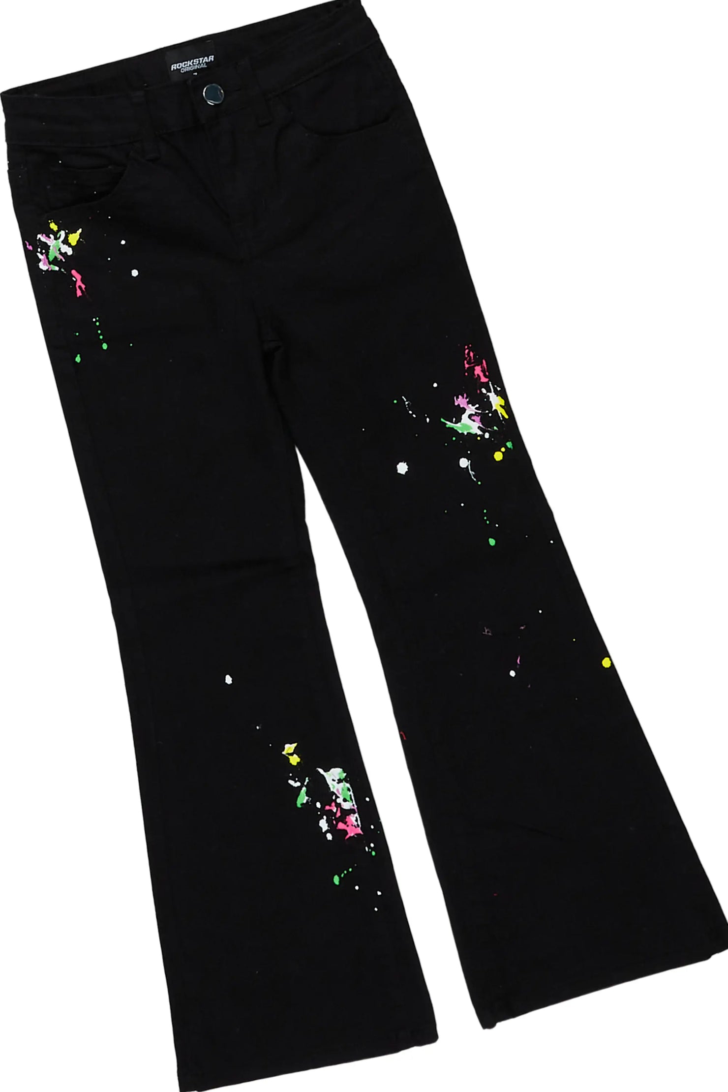 Girls Kalah Black T-Shirt Flare Jean Set