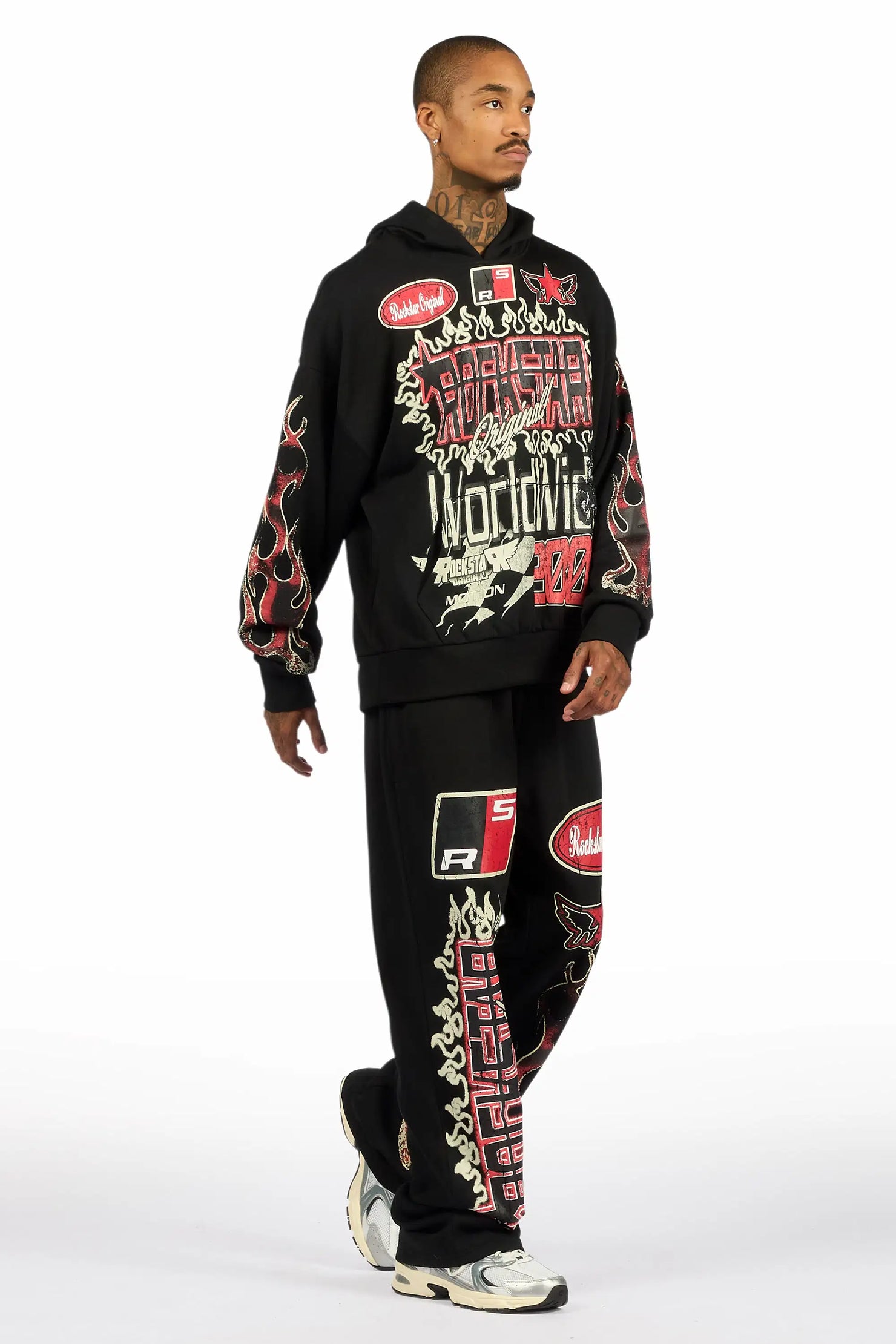 Deangelo Black Hoodie/Baggy Track Pant Set