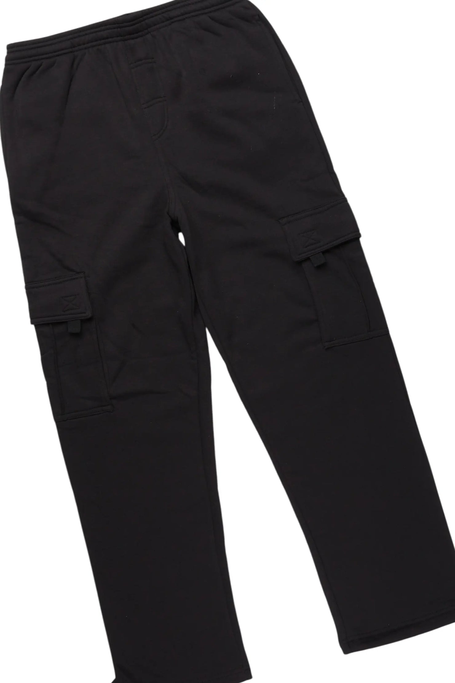 Basic Black Hoodie/Cargo Sweat Pant Set